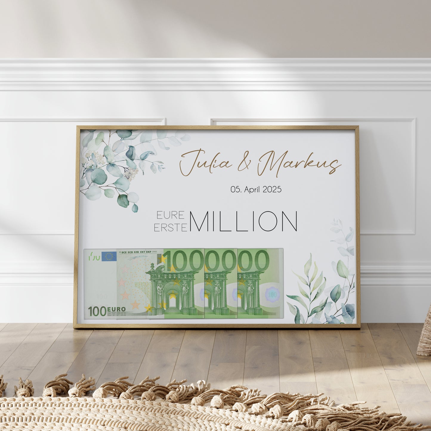 Geldgeschenk Hochzeit Poster Personalisiert Geldscheine Brautpaar Heirat Hochzeitsgeschenk