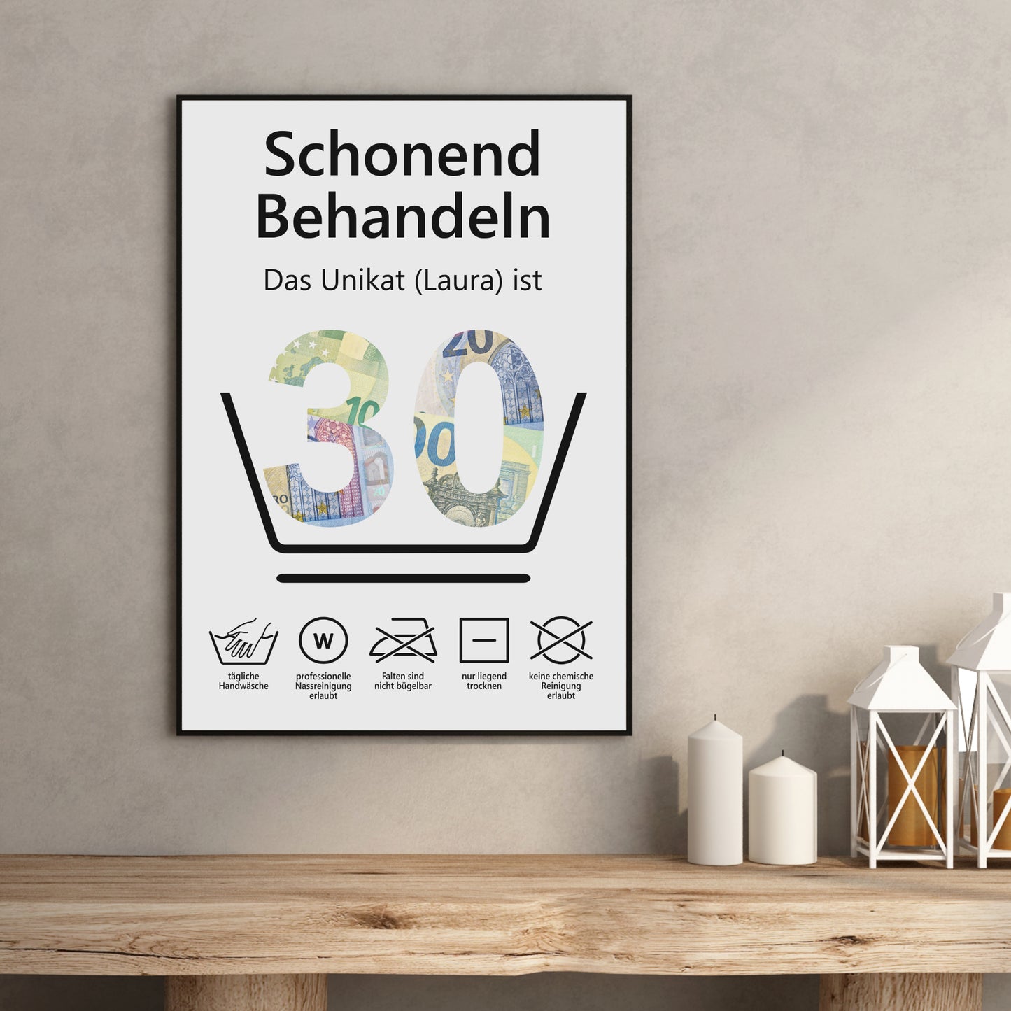 Geldgeschenk 30. Geburtstag Schonend Behandeln Jubiläum runder Geburtstag Personalisiert