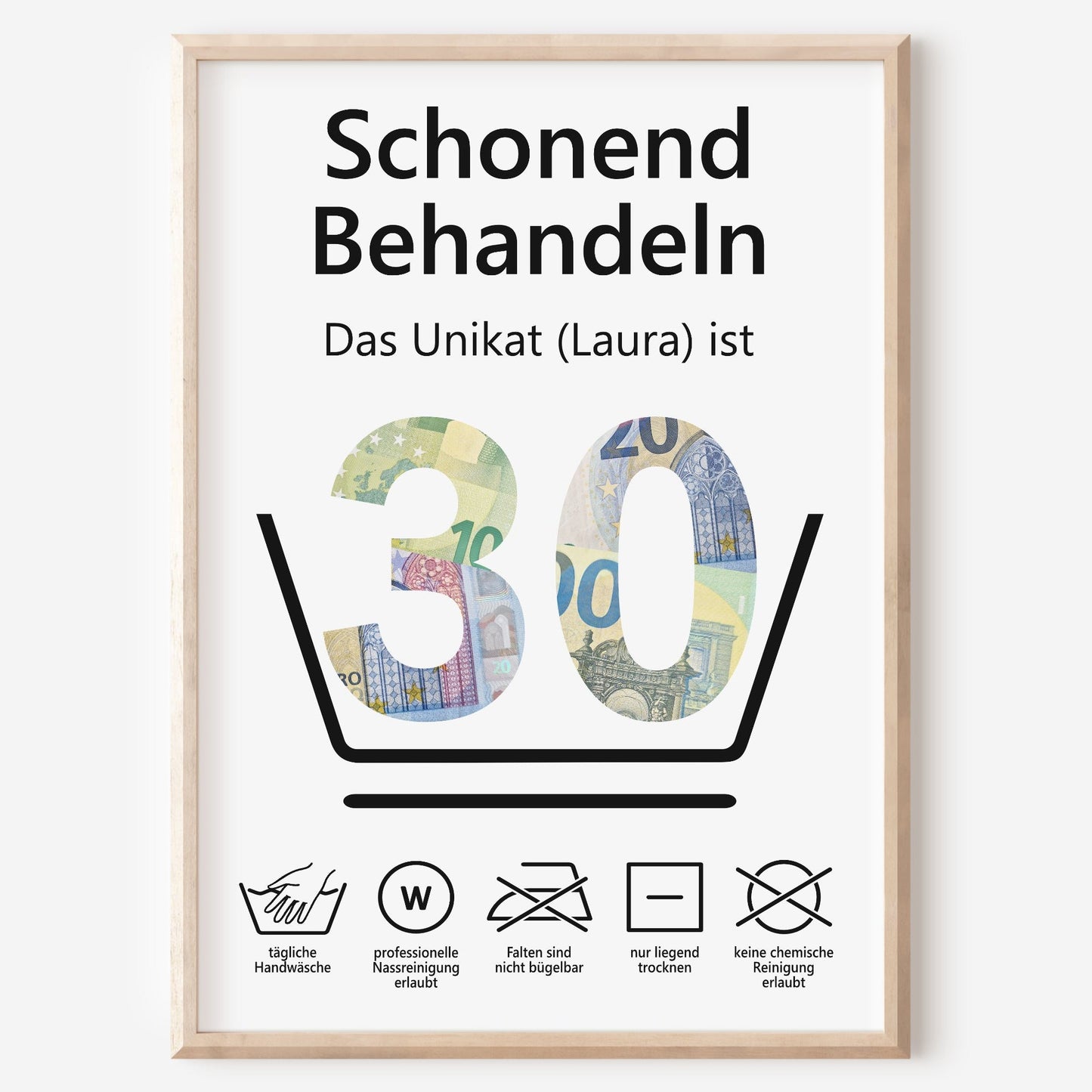 Geldgeschenk 30. Geburtstag Schonend Behandeln Jubiläum runder Geburtstag Personalisiert