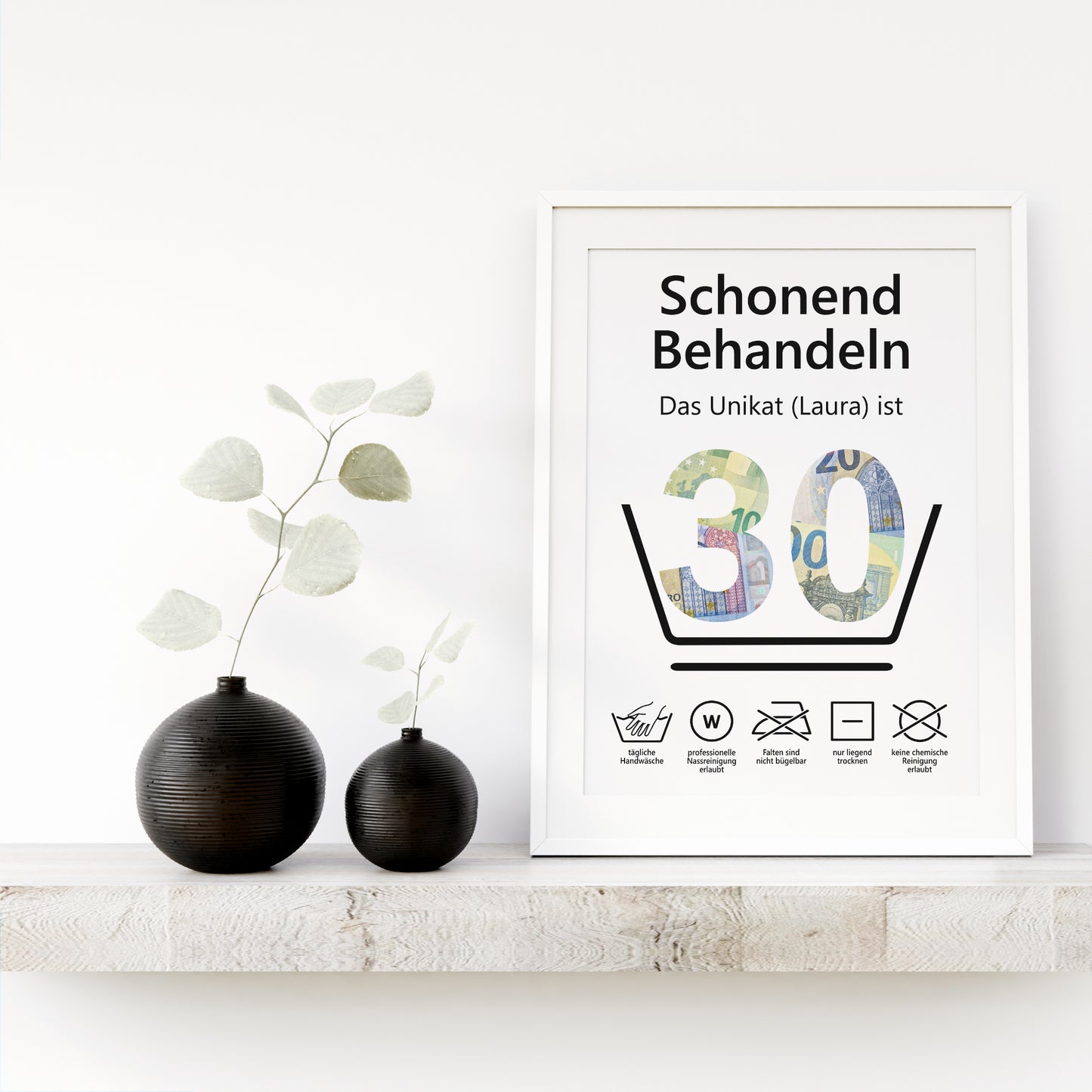 Geldgeschenk 30. Geburtstag Schonend Behandeln Jubiläum runder Geburtstag Personalisiert