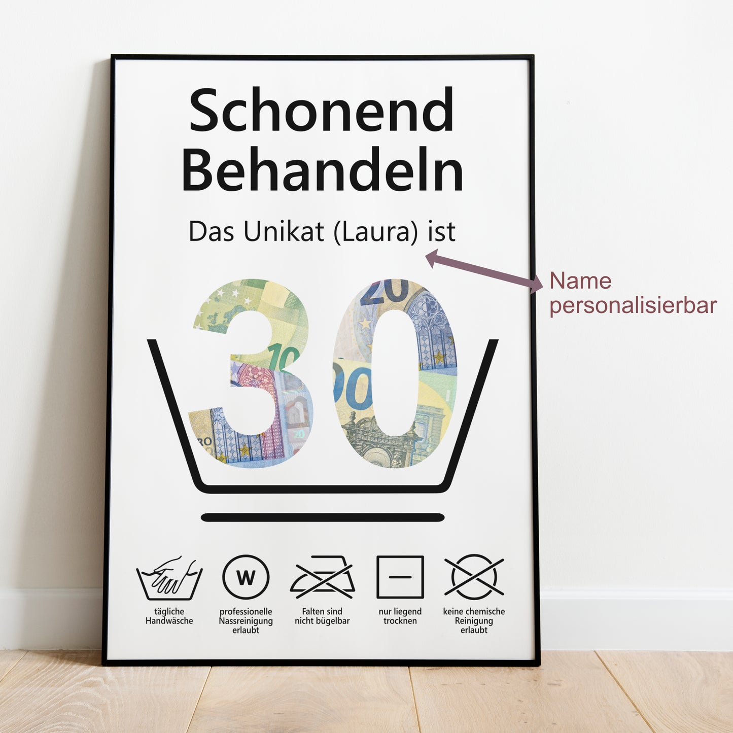 Geldgeschenk 30. Geburtstag Schonend Behandeln Jubiläum runder Geburtstag Personalisiert