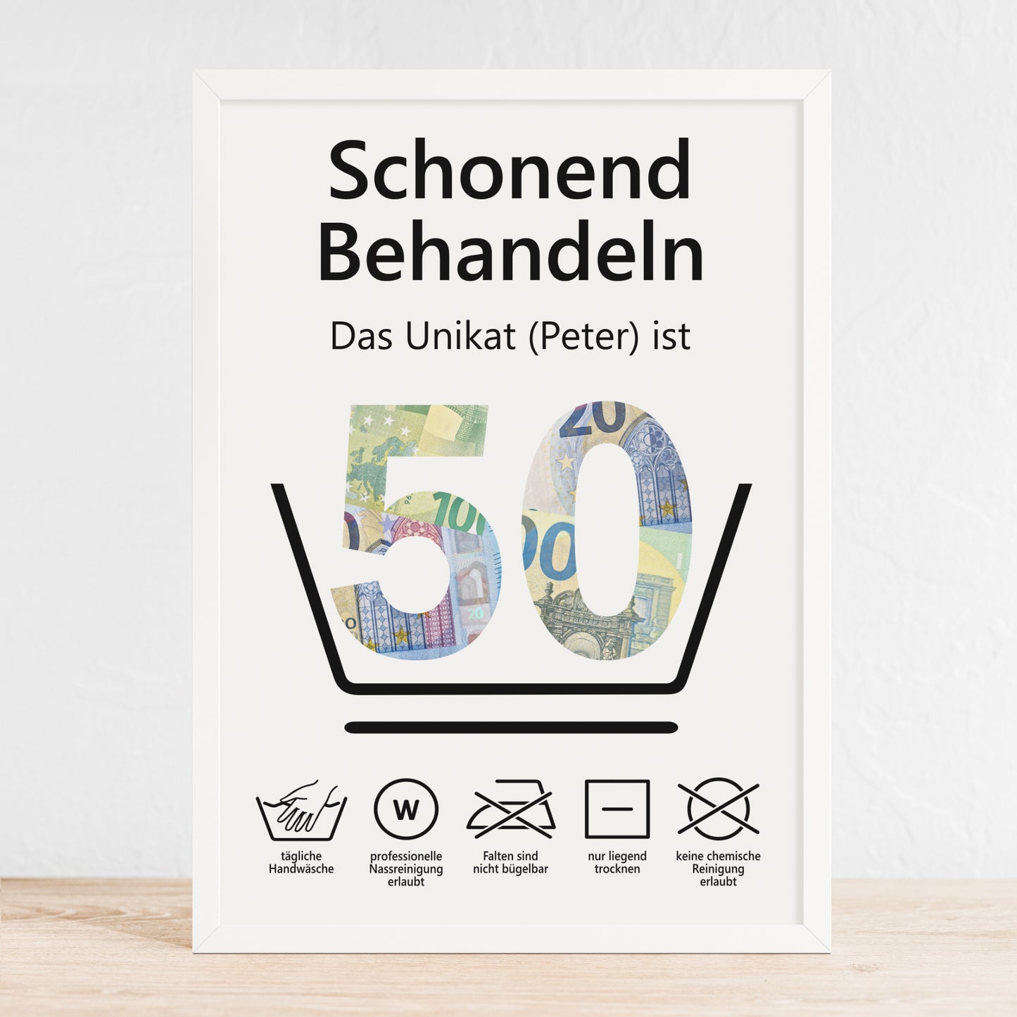 Geldgeschenk 50. Geburtstag Schonend Behandeln Jubiläum runder Geburtstag Personalisiert