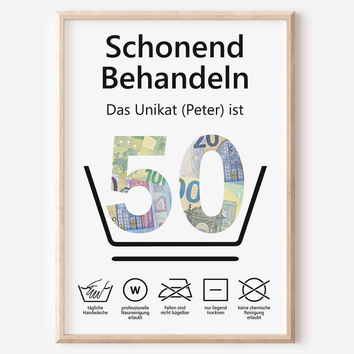 Geldgeschenk 50. Geburtstag Schonend Behandeln Jubiläum runder Geburtstag Personalisiert