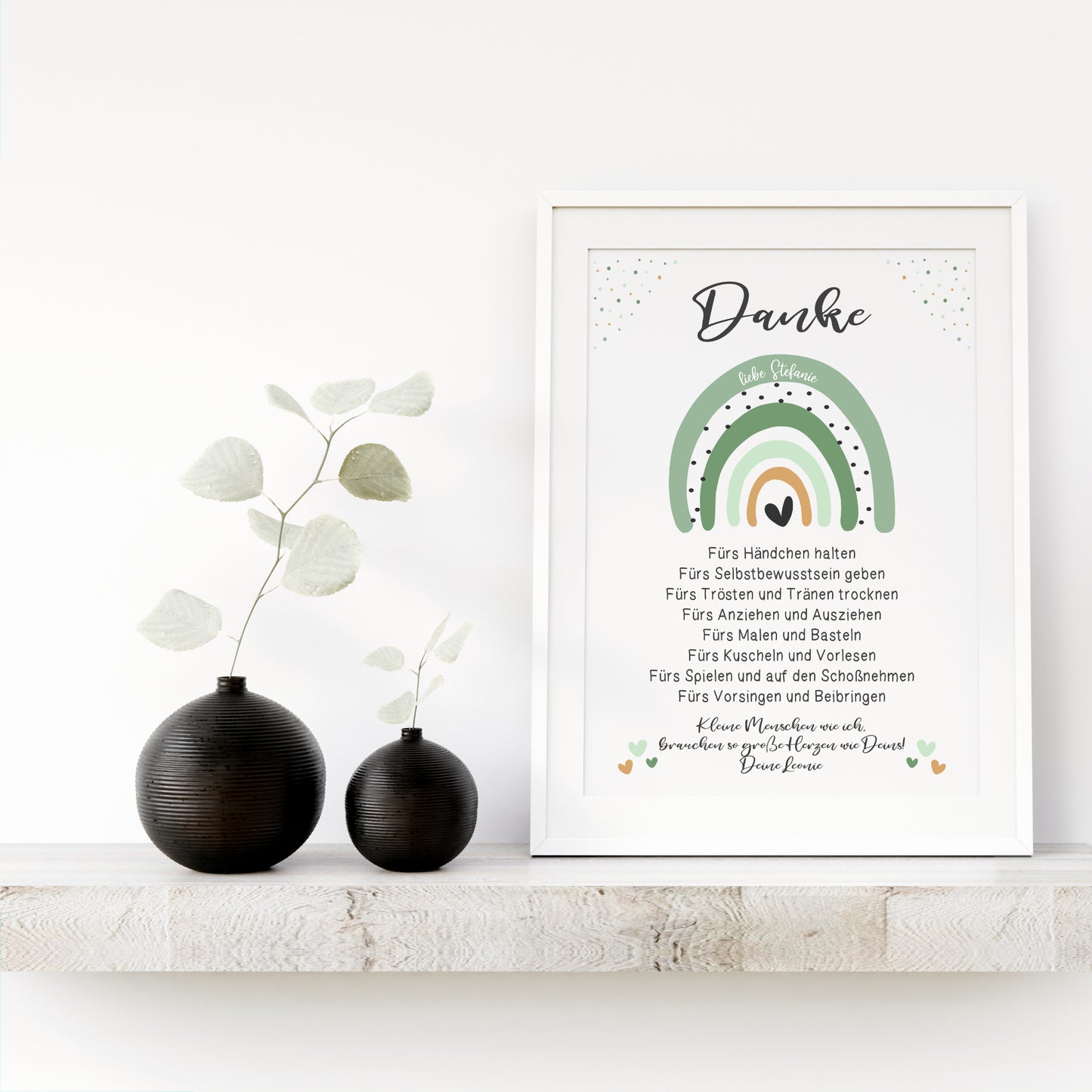 Abschiedsgeschenk Danke Kita Erzieherin Kindergarten Regenbogen Grün