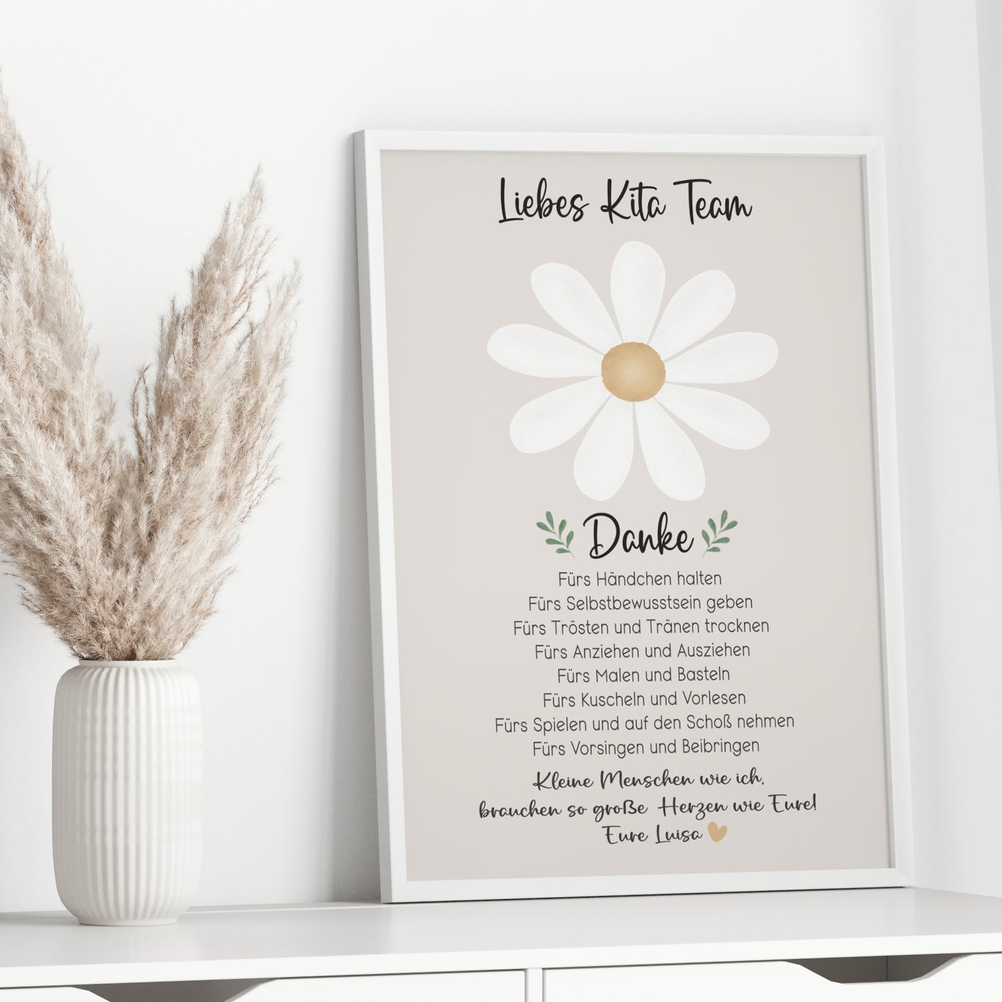 Abschiedsgeschenk Kita | Erzieherin Kindergarten Kinderpflegerin Tagesmutter Geschenk Danke Gänseblümchen