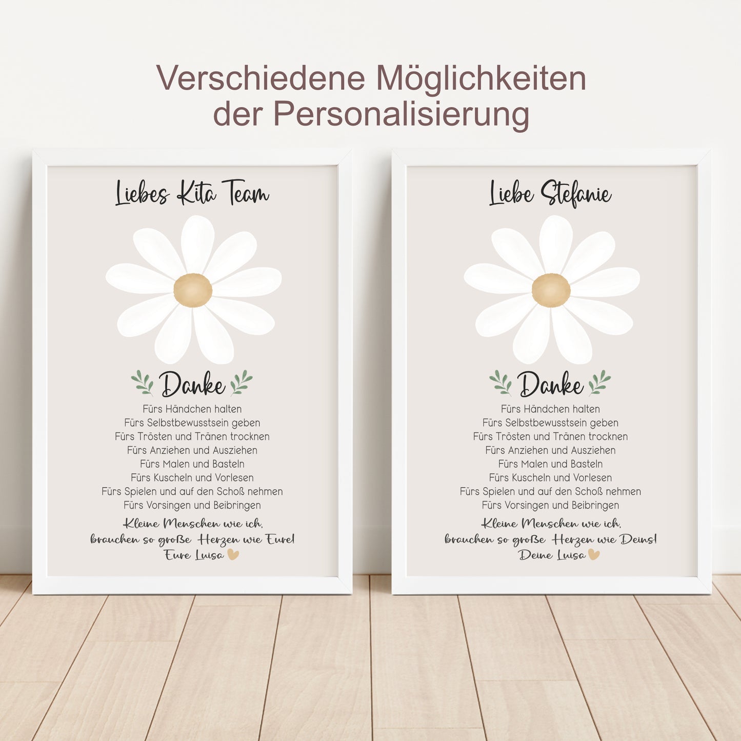 Abschiedsgeschenk Kita | Erzieherin Kindergarten Kinderpflegerin Tagesmutter Geschenk Danke Gänseblümchen