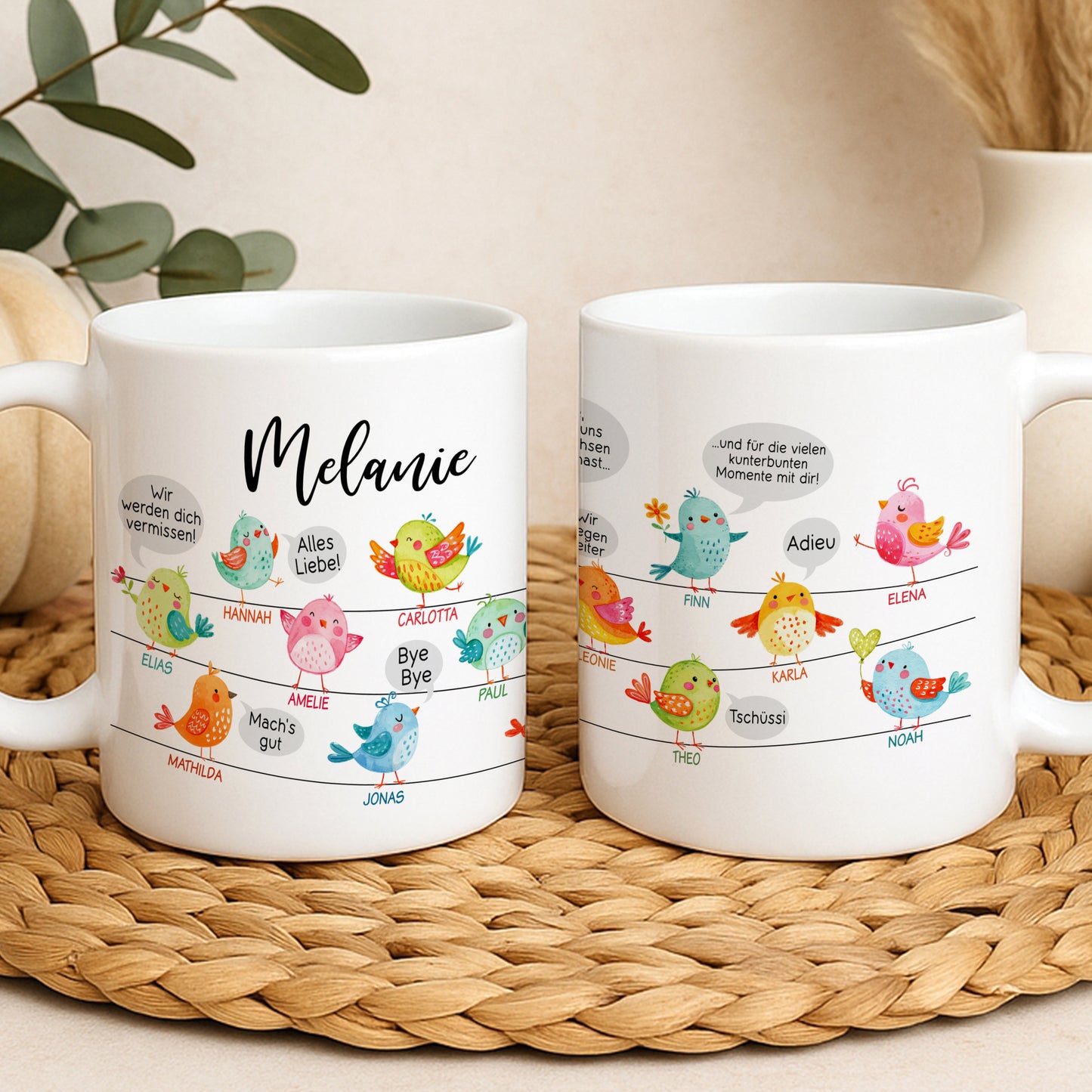 Abschiedsgeschenk Kindergarten Tasse Becher | Erzieherin | Tagesmutter | Verabschiedung | Kita Schule | Kinderpflegerin | Dankeschön | Vögel
