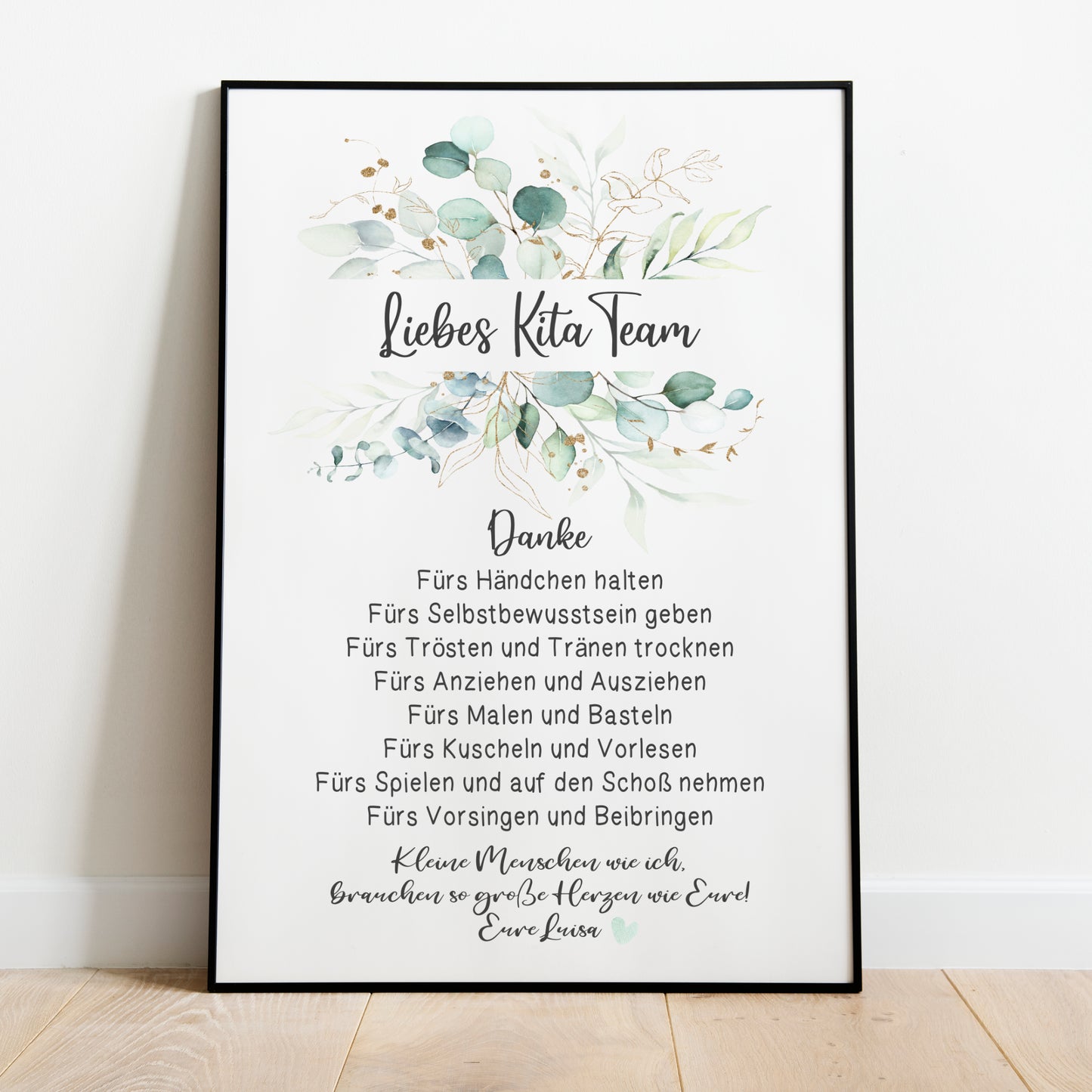 Abschiedsgeschenk Danke Kita Erzieherin Kindergarten Eukalyptus