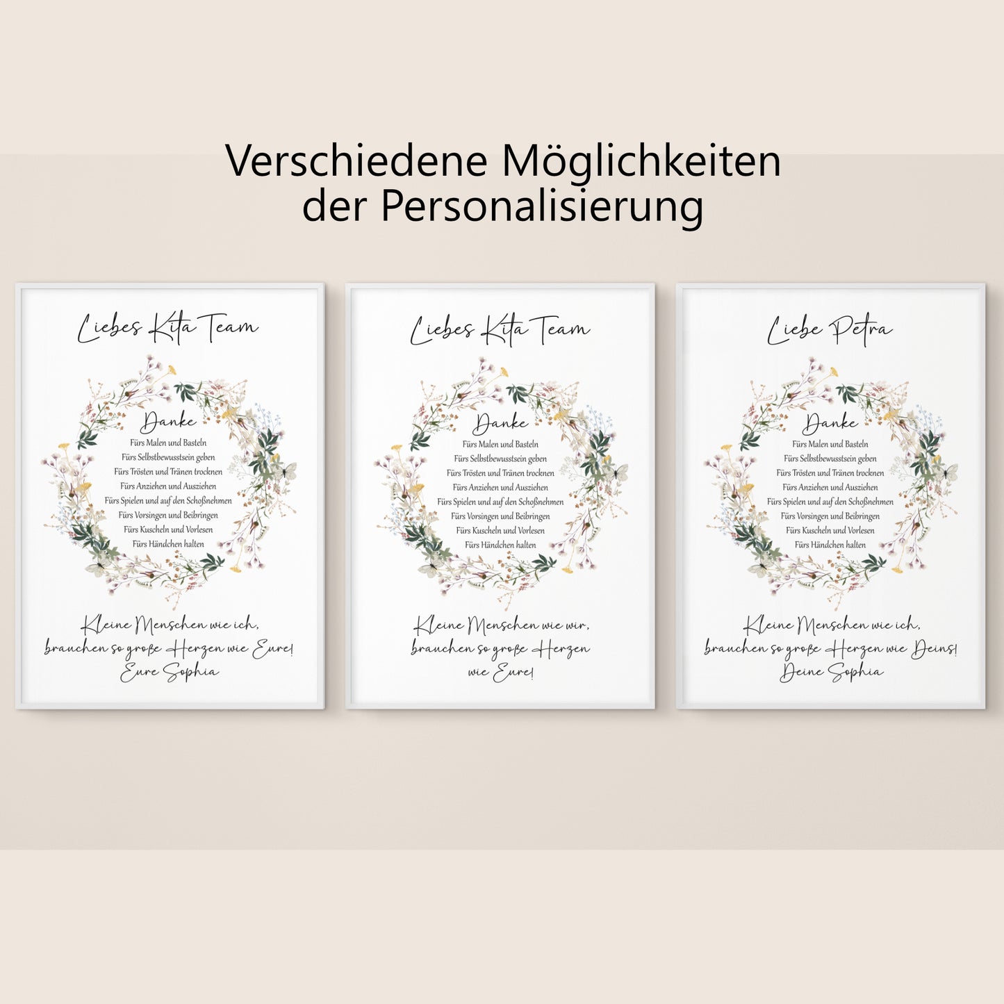 Abschiedsgeschenk Danke Kita Erzieherin Kindergarten Wildblumen