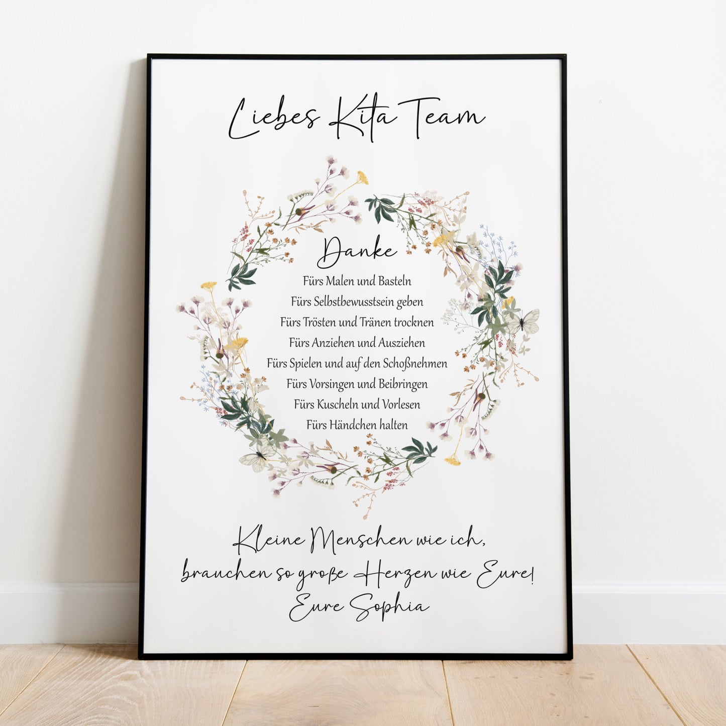 Abschiedsgeschenk Danke Kita Erzieherin Kindergarten Wildblumen