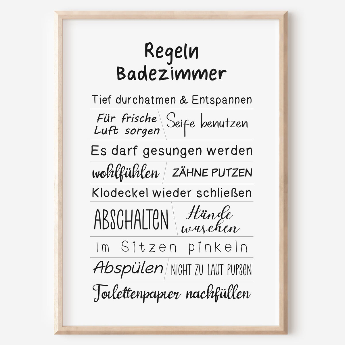 Badezimmer Regeln Poster Badezimmer Toilette Gäste WC