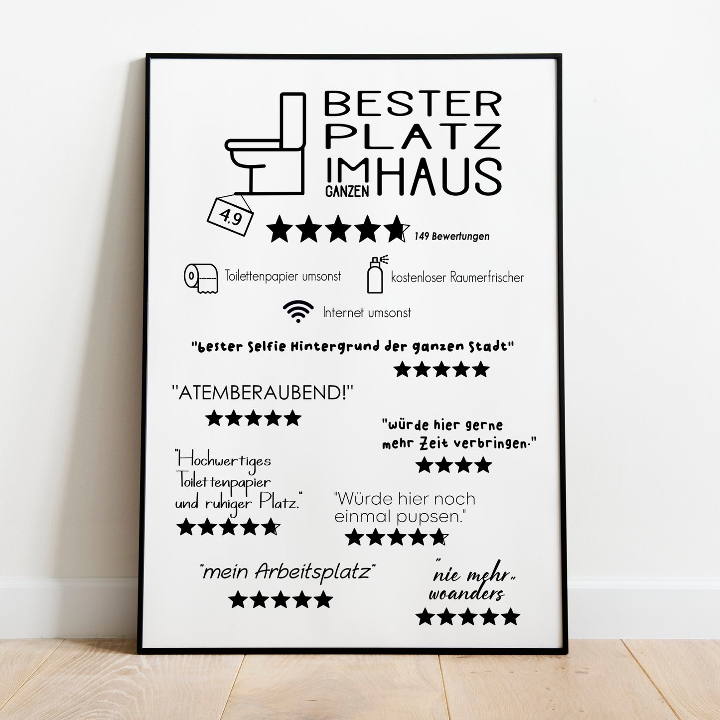 Bester Platz Poster Badezimmer Toilette Gäste WC