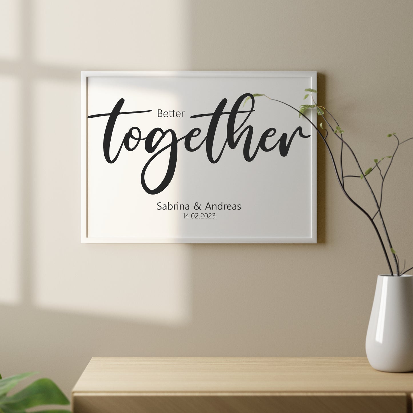 Pärchen Poster Better Together Personalisiert Hochzeit Beziehung Verlobung Heirat Hochzeitspaar