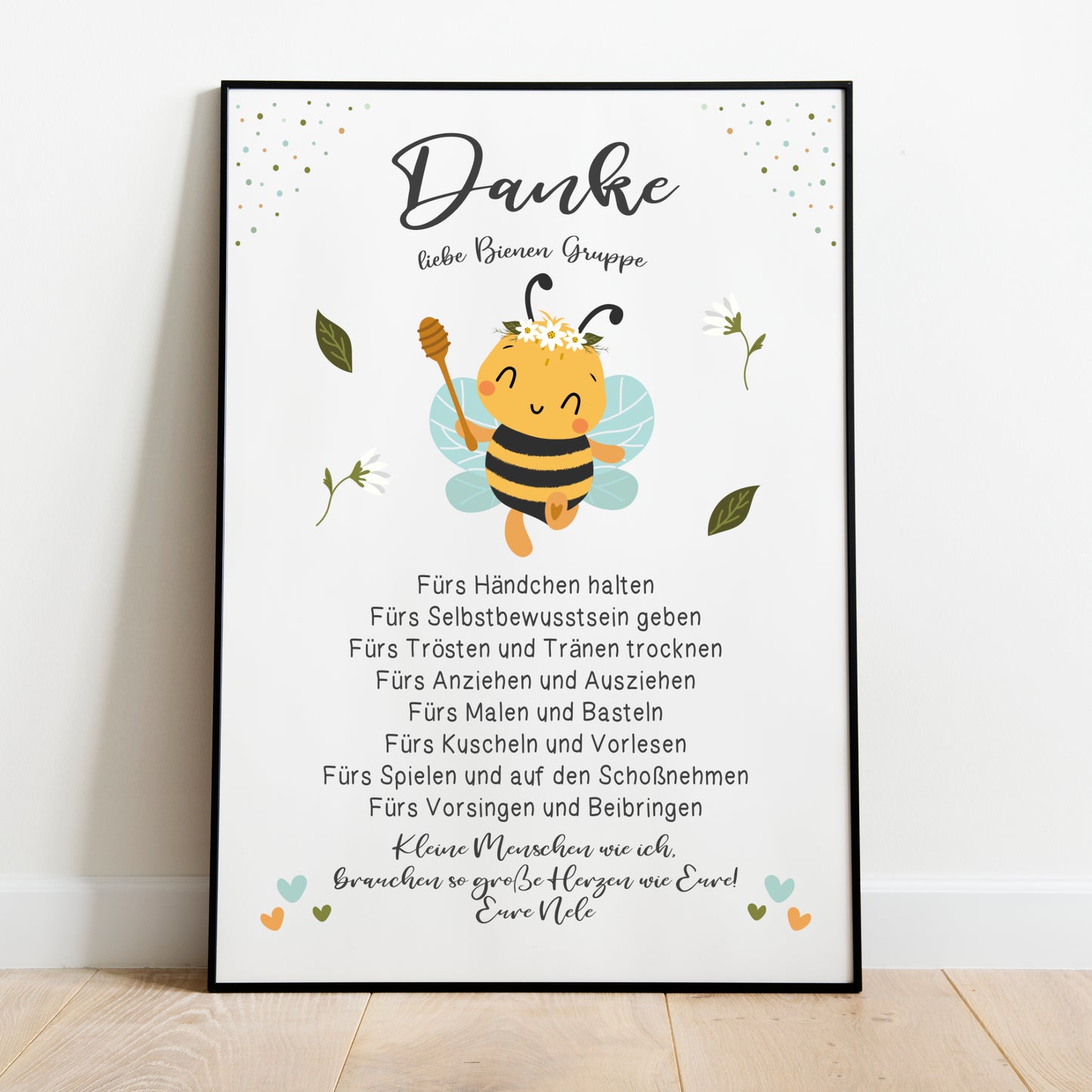 Abschiedsgeschenk Danke Kita Erzieherin Kindergarten Biene