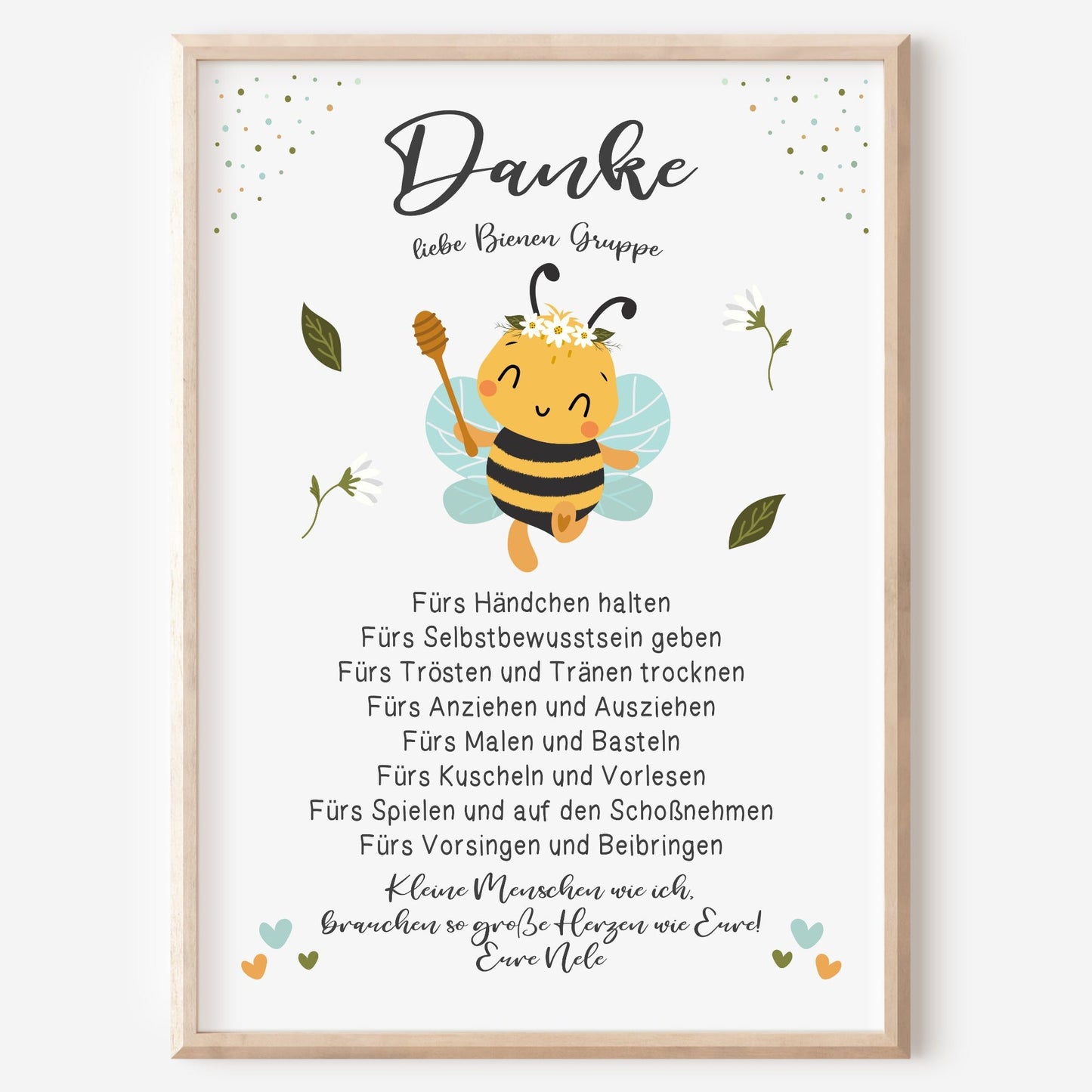 Abschiedsgeschenk Danke Kita Erzieherin Kindergarten Biene