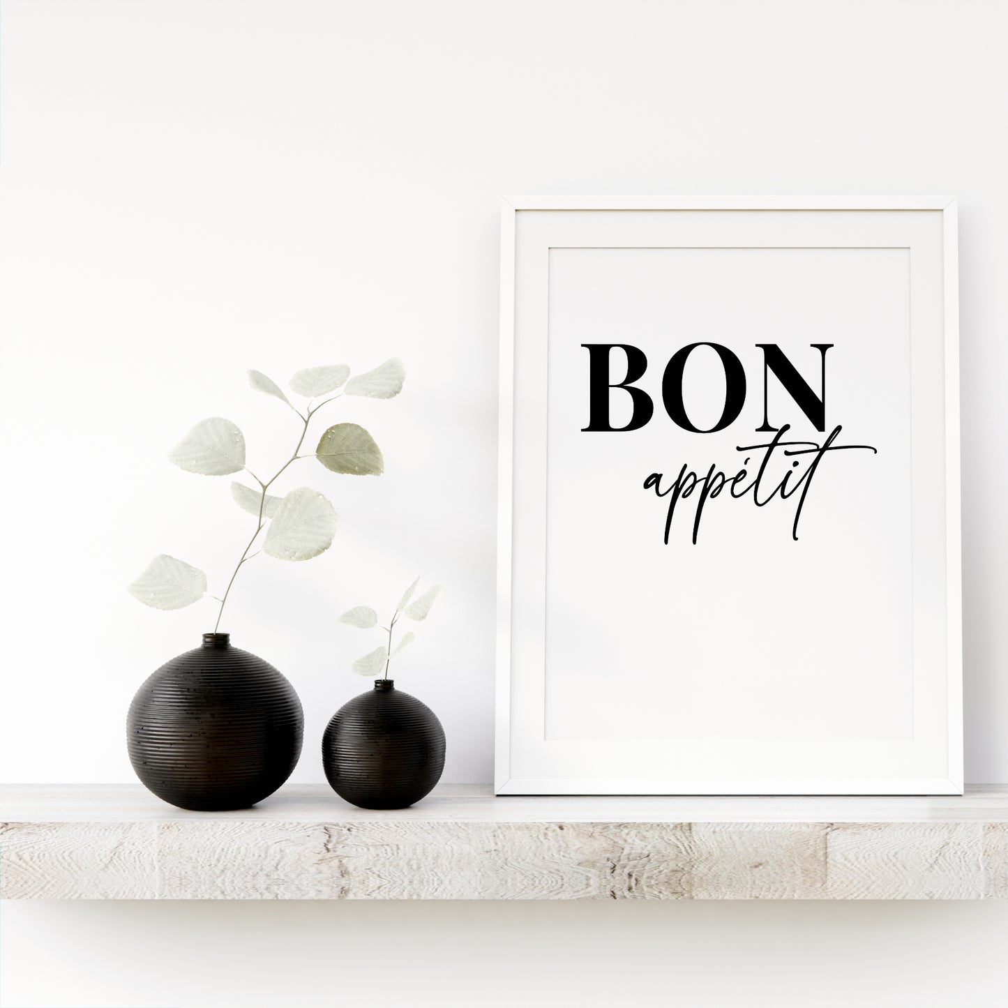 Bon Appetit Poster Küchenbild Familie Home Zuhause Wanddeko schwarz weiß
