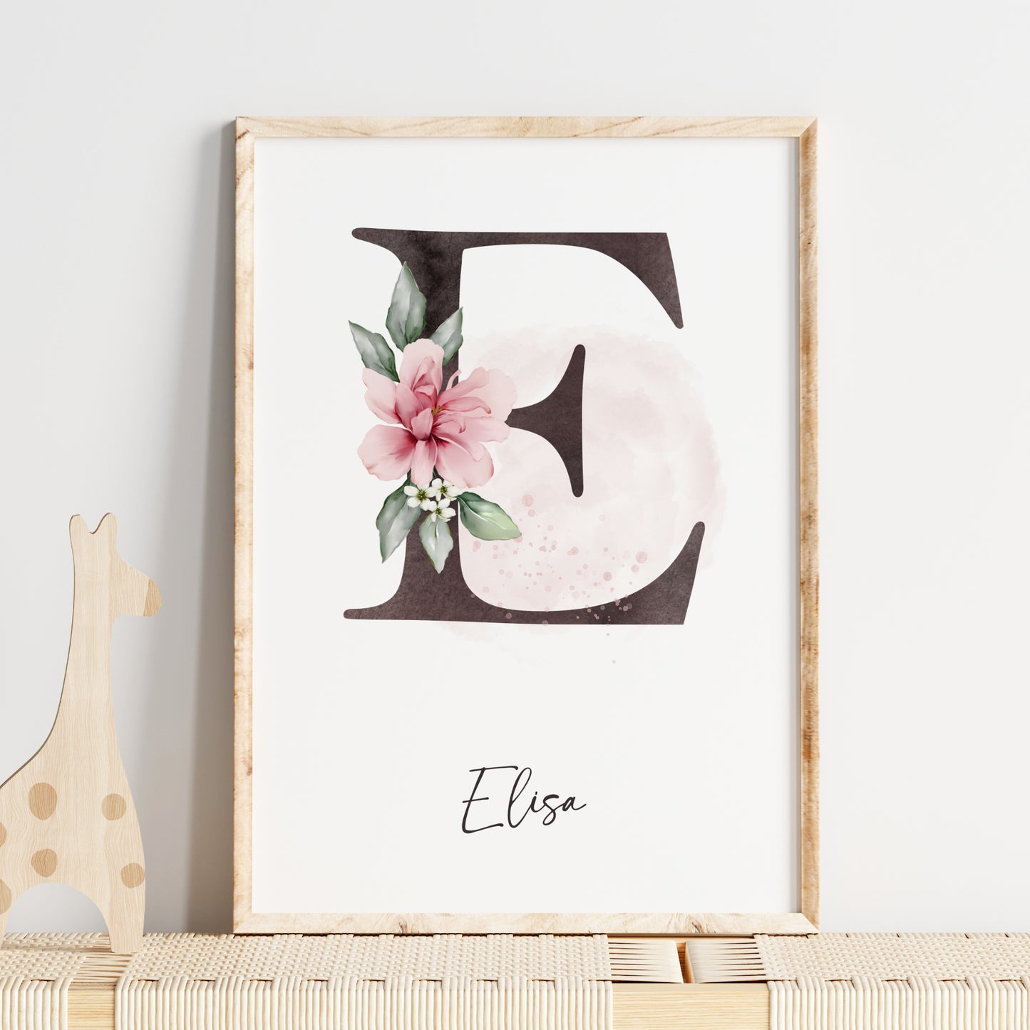 Poster Buchstabe Blumen Name personalisiert Kinderzimmer Mädchen