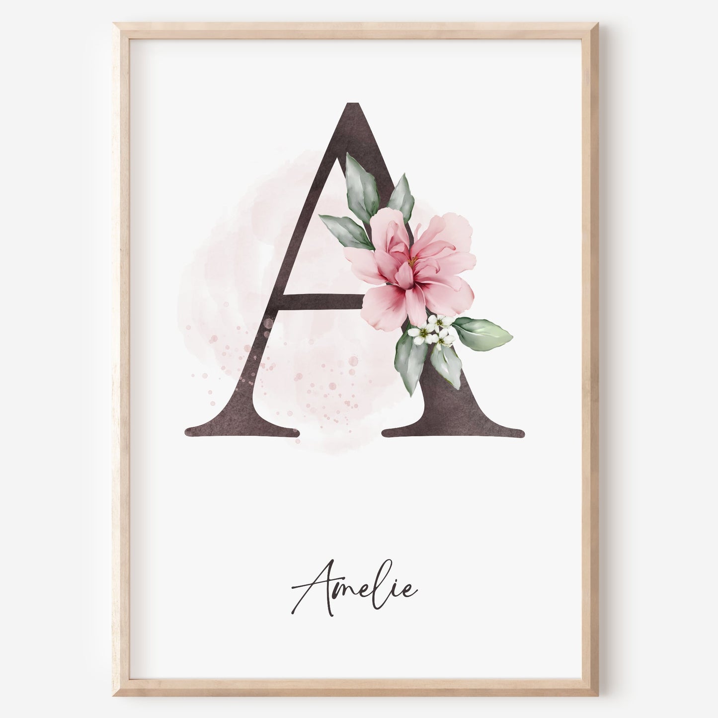 Poster Buchstabe Blumen Name personalisiert Kinderzimmer Mädchen