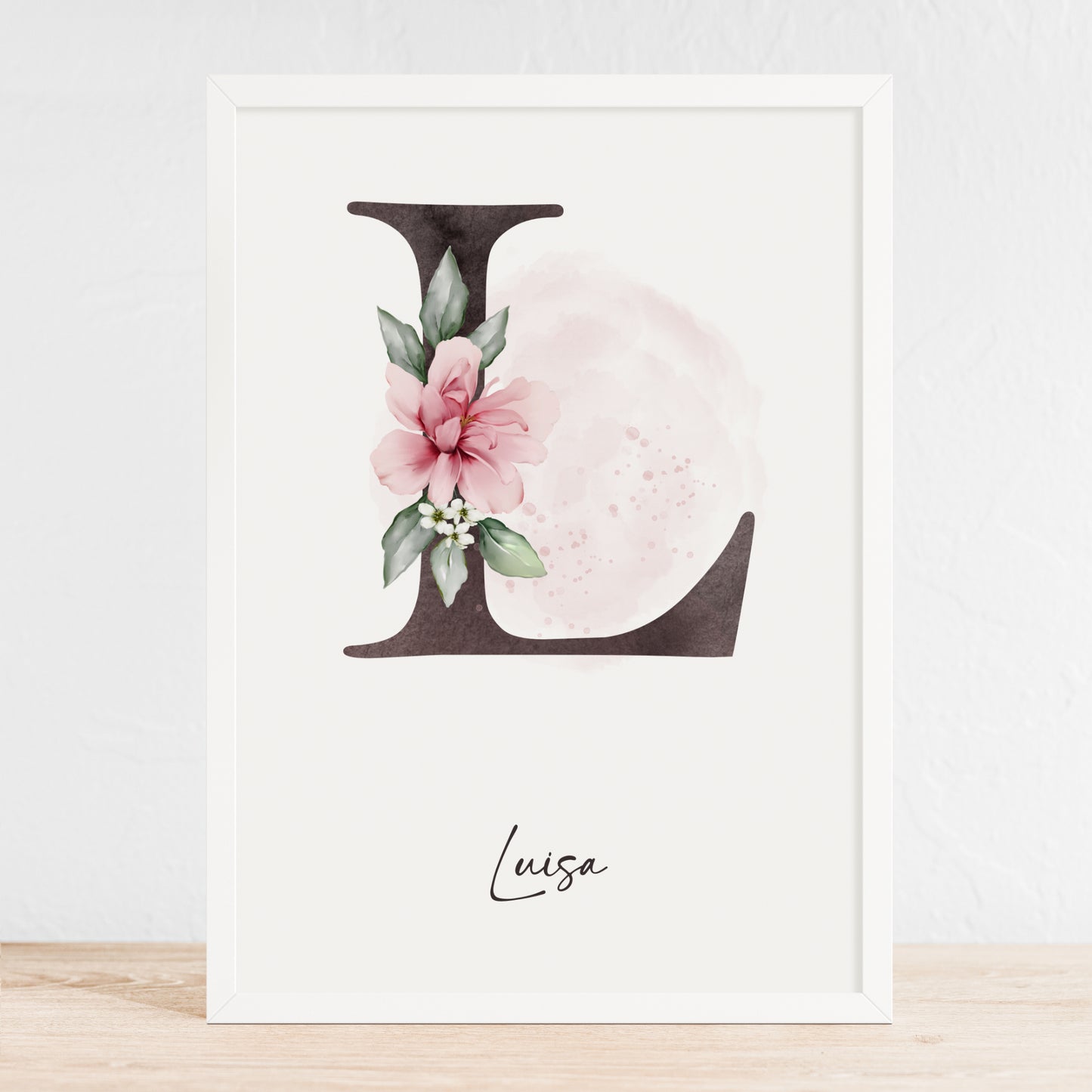 Poster Buchstabe Blumen Name personalisiert Kinderzimmer Mädchen