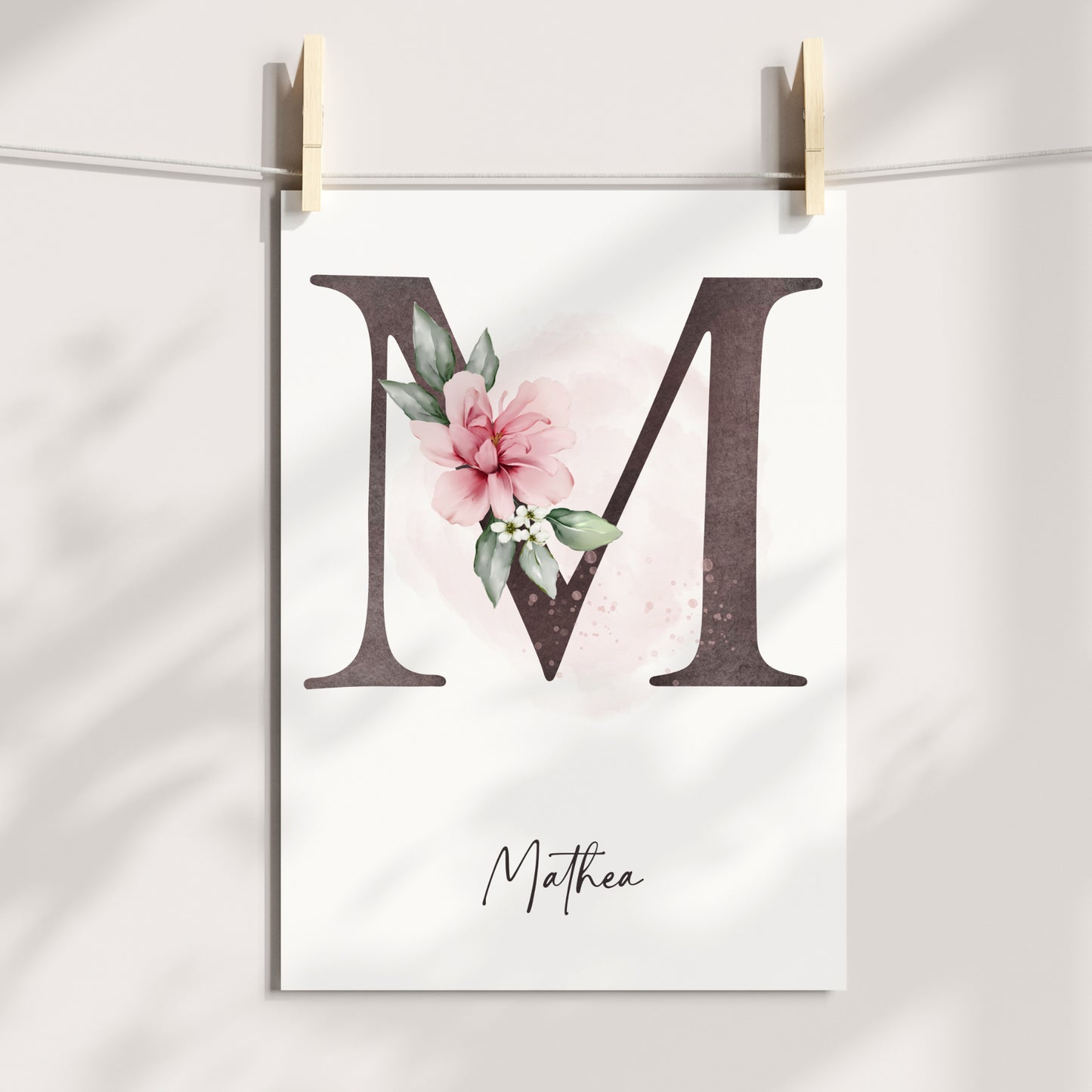 Poster Buchstabe Blumen Name personalisiert Kinderzimmer Mädchen