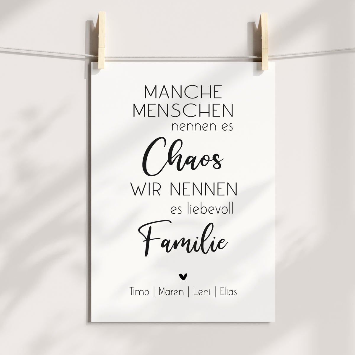 Chaos Familie Poster Home Wanddeko Haushalt Geschenk Wohnzimmer lustig Spruch