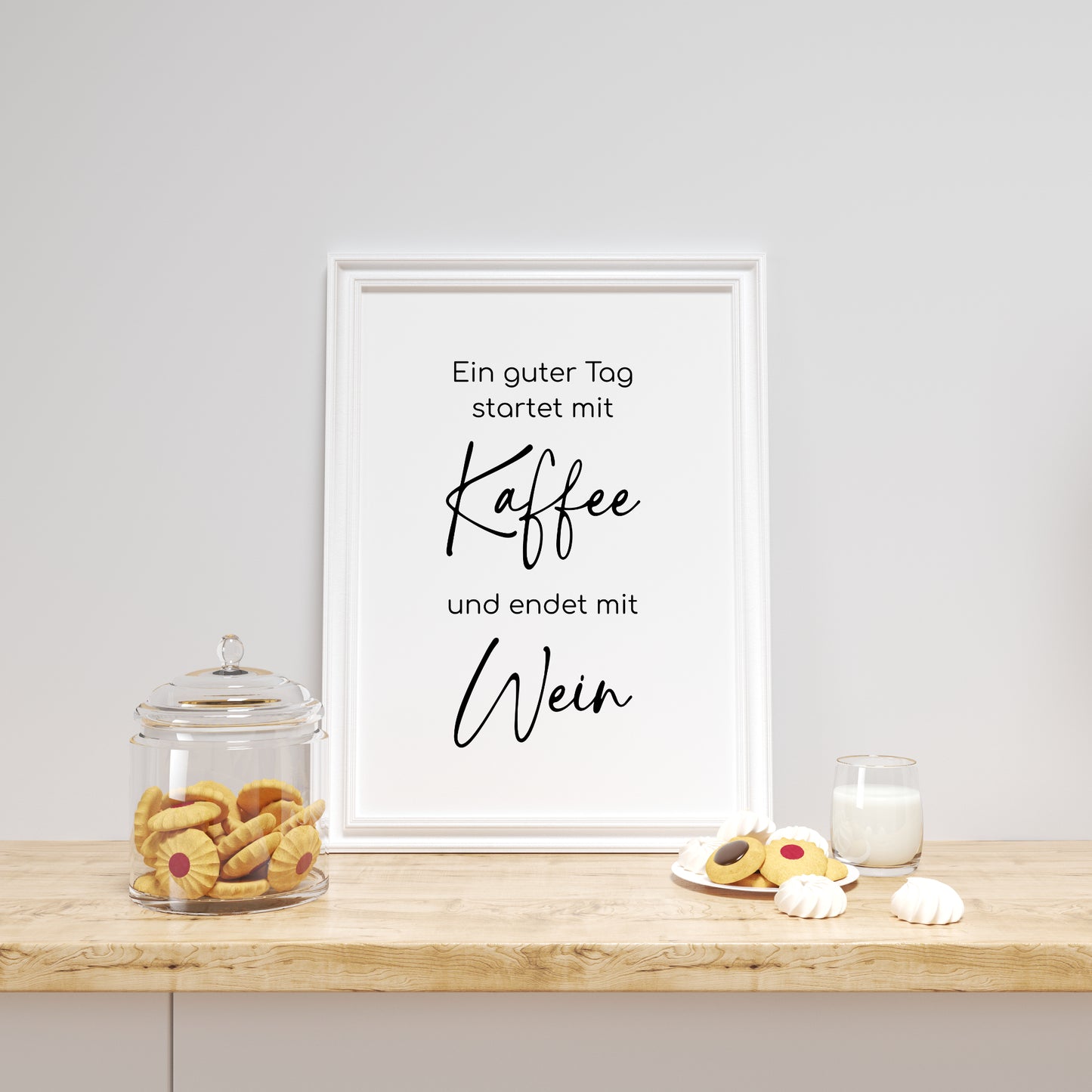 Küche Wein Poster Küchenbild Familie Home Zuhause Wanddeko schwarz weiß