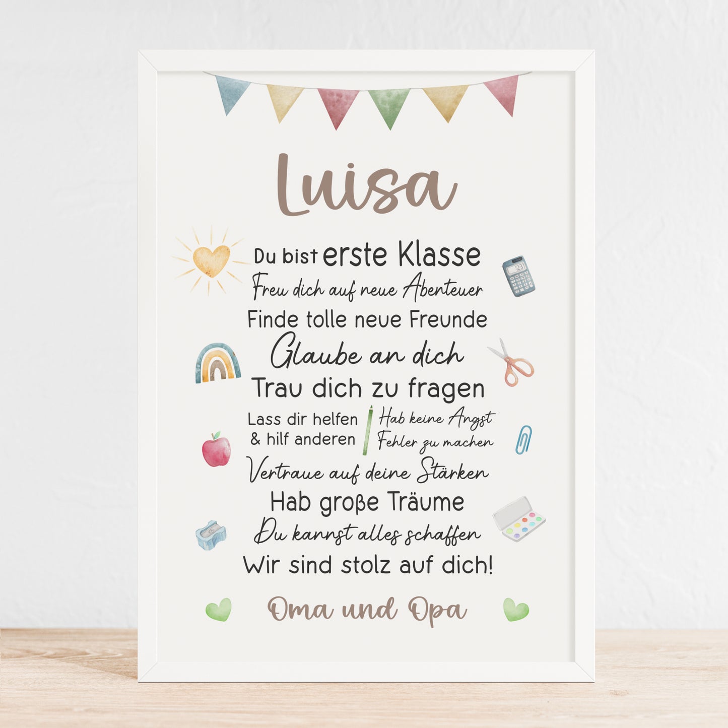 Einschulung Poster Affirmation Schulanfang 1. Klasse Schule Mädchen Jungen personalisiert