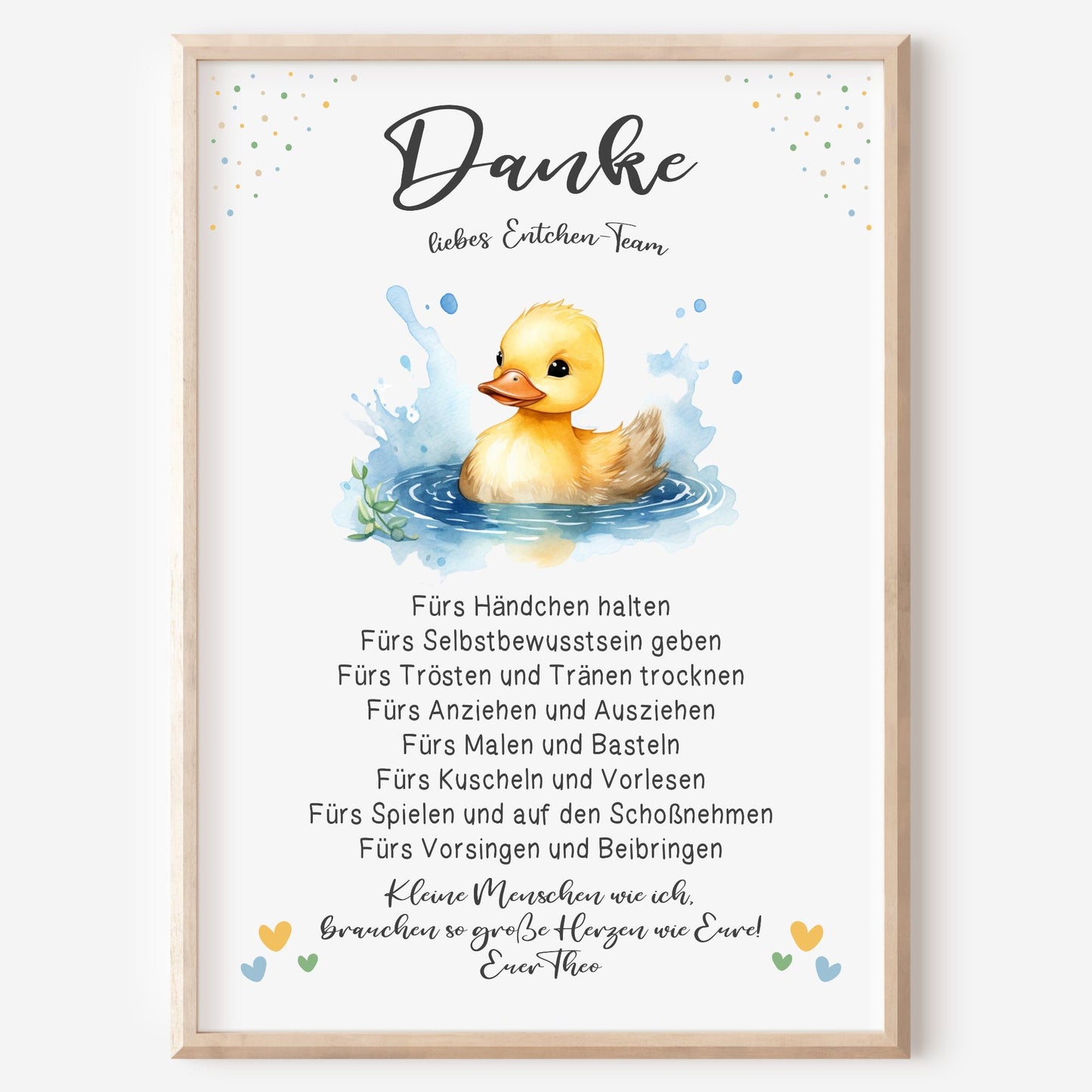 Abschiedsgeschenk Danke Kita Erzieherin Kindergarten Ente