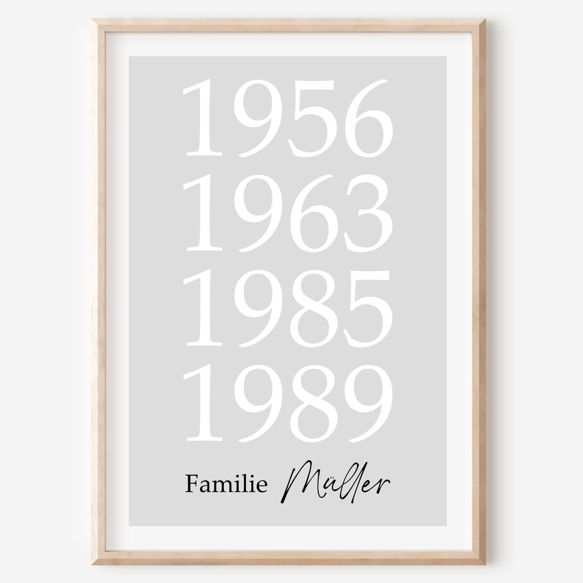 Familie Poster Geburtsjahre Zuhause Home personalisiert Wanddekoration