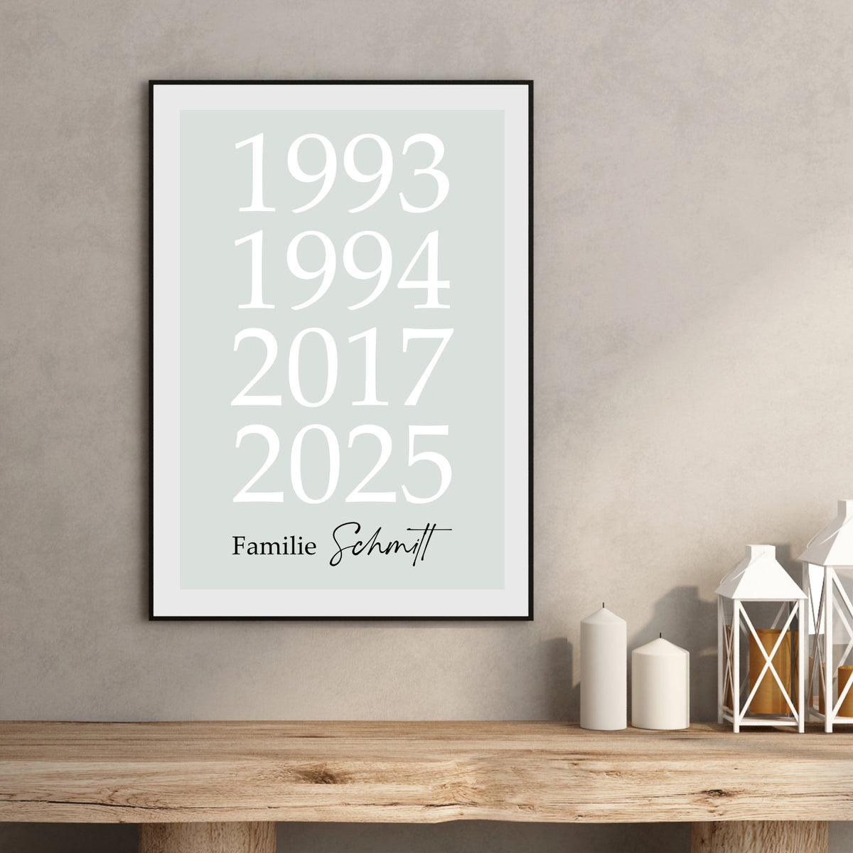 Familie Poster Geburtsjahre Zuhause Home personalisiert Wanddekoration