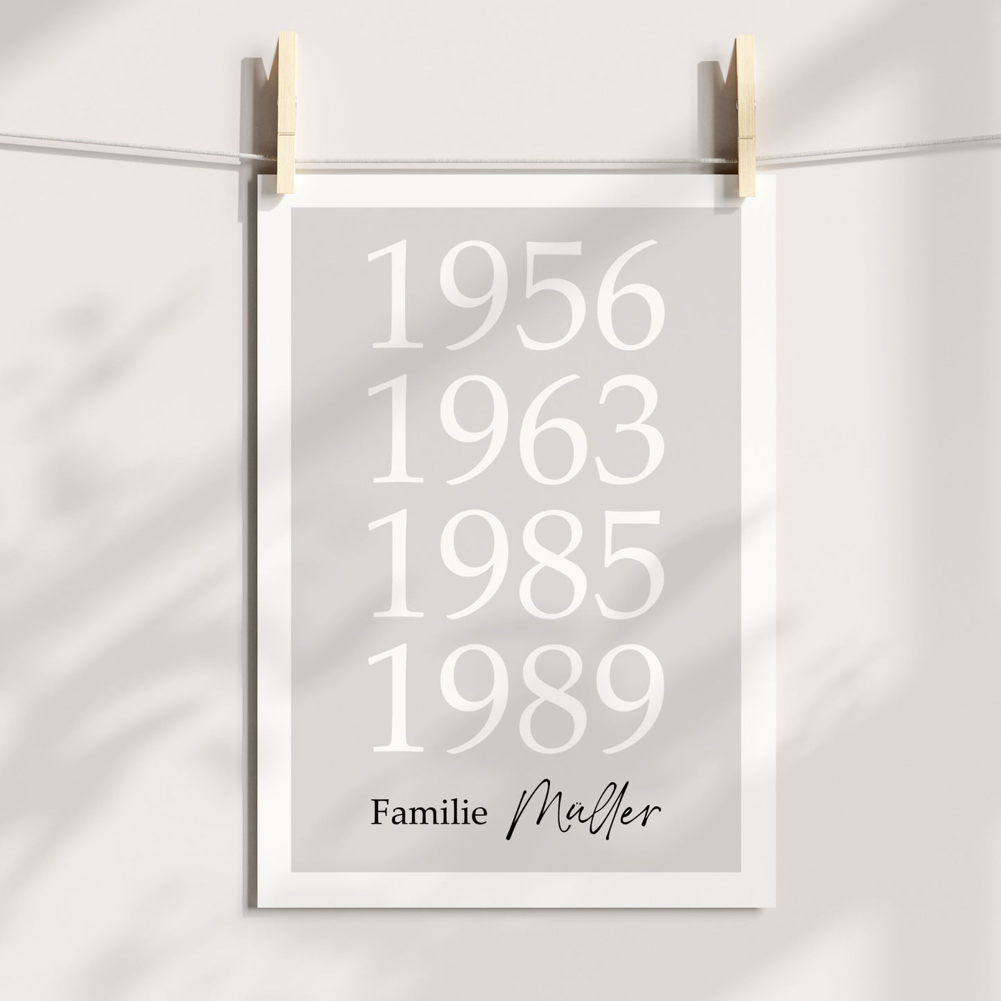 Familie Poster Geburtsjahre Zuhause Home personalisiert Wanddekoration