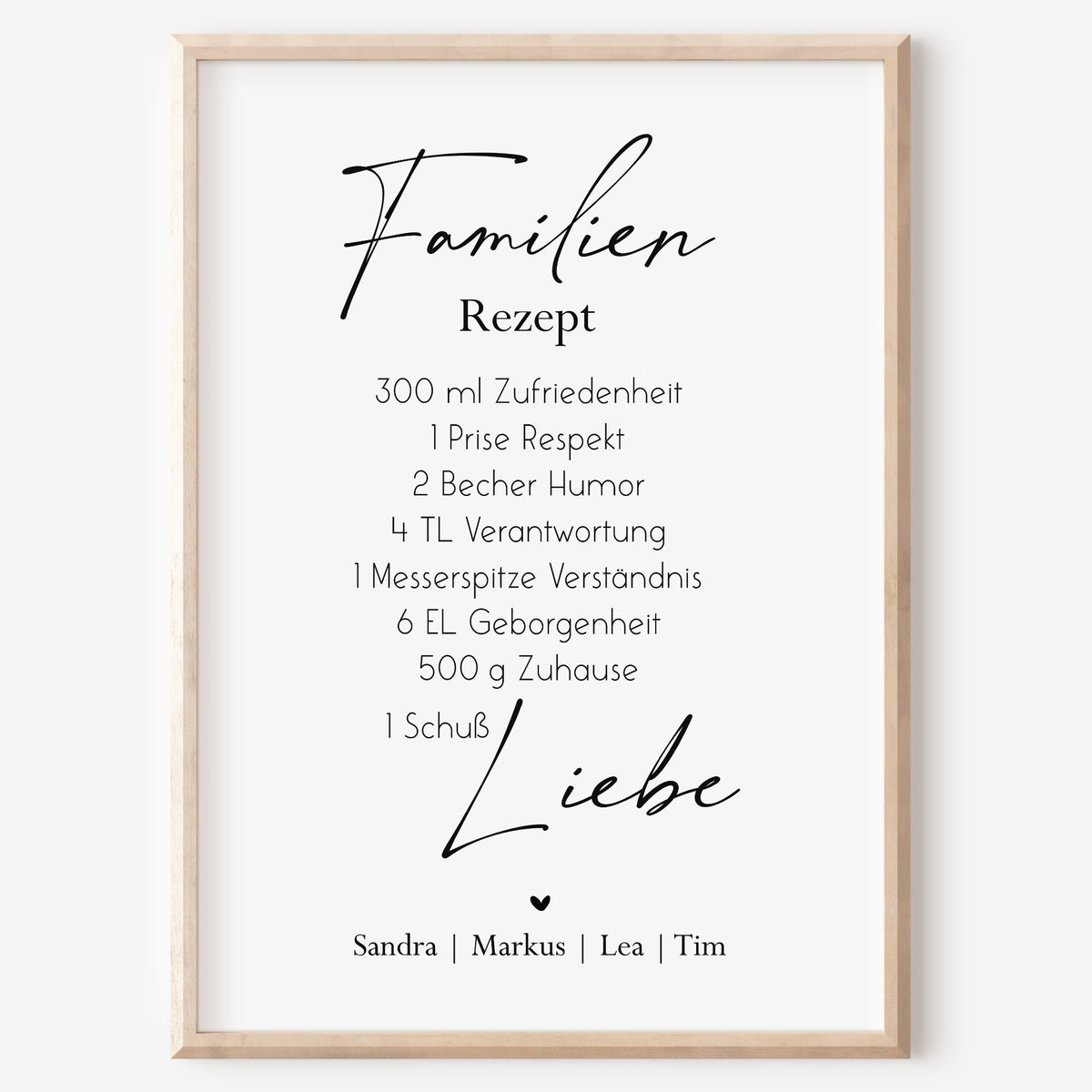 Familie Poster Küche Rezept Zuhause Poster Home personalisiert