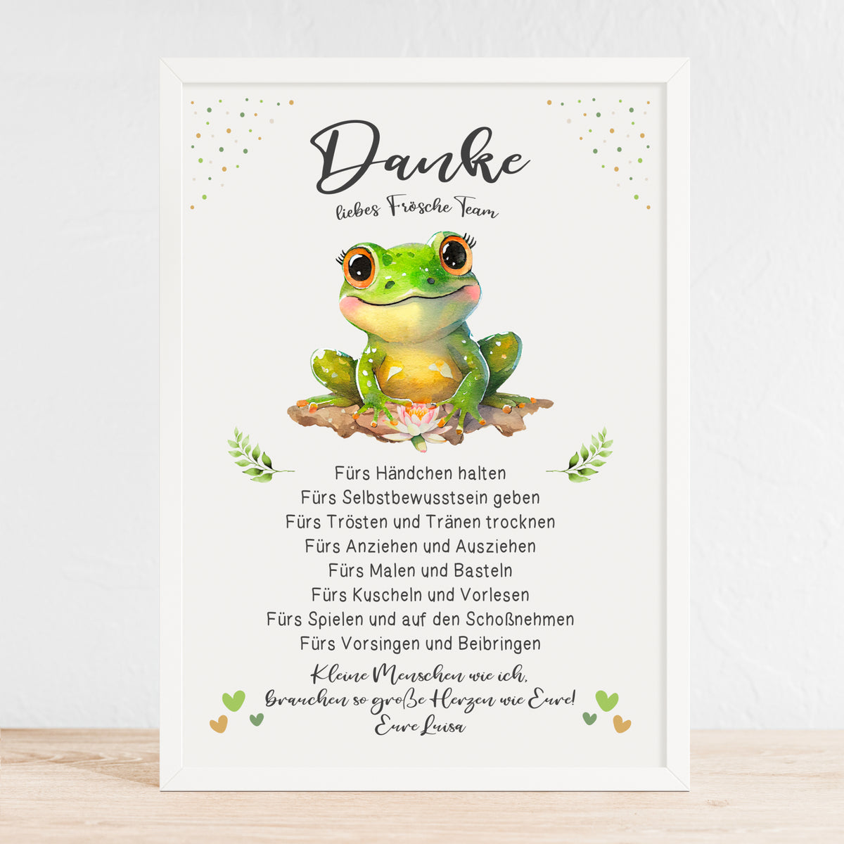 Abschiedsgeschenk Danke Kita Erzieherin Kindergarten Frosch