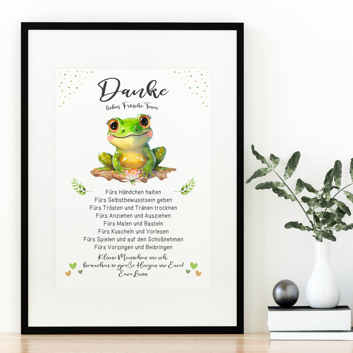 Abschiedsgeschenk Danke Kita Erzieherin Kindergarten Frosch