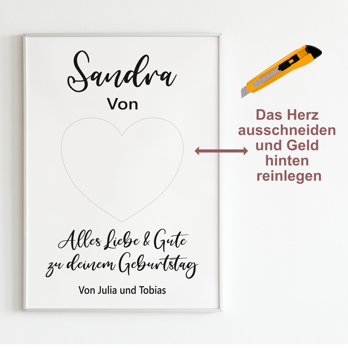 Geldgeschenk Poster Geburtstag Personalisiert