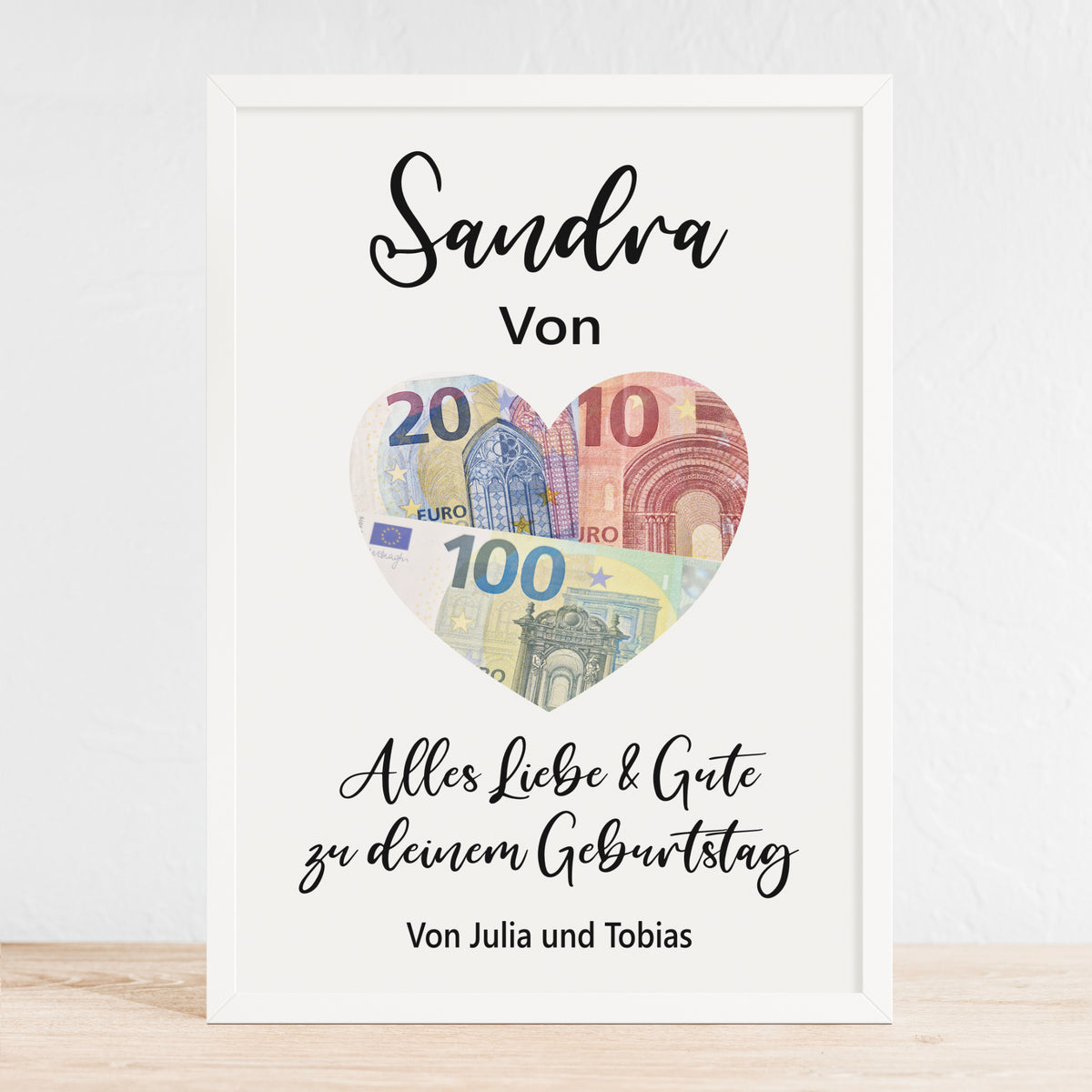 Geldgeschenk Poster Geburtstag Personalisiert
