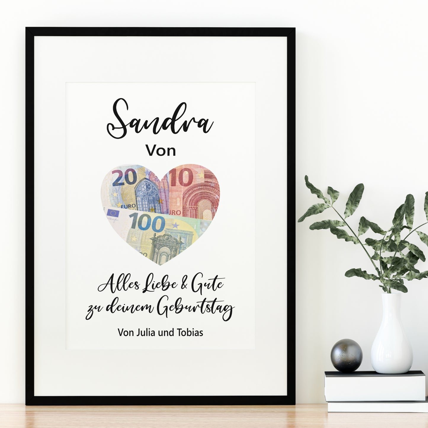Geldgeschenk Poster Geburtstag Personalisiert