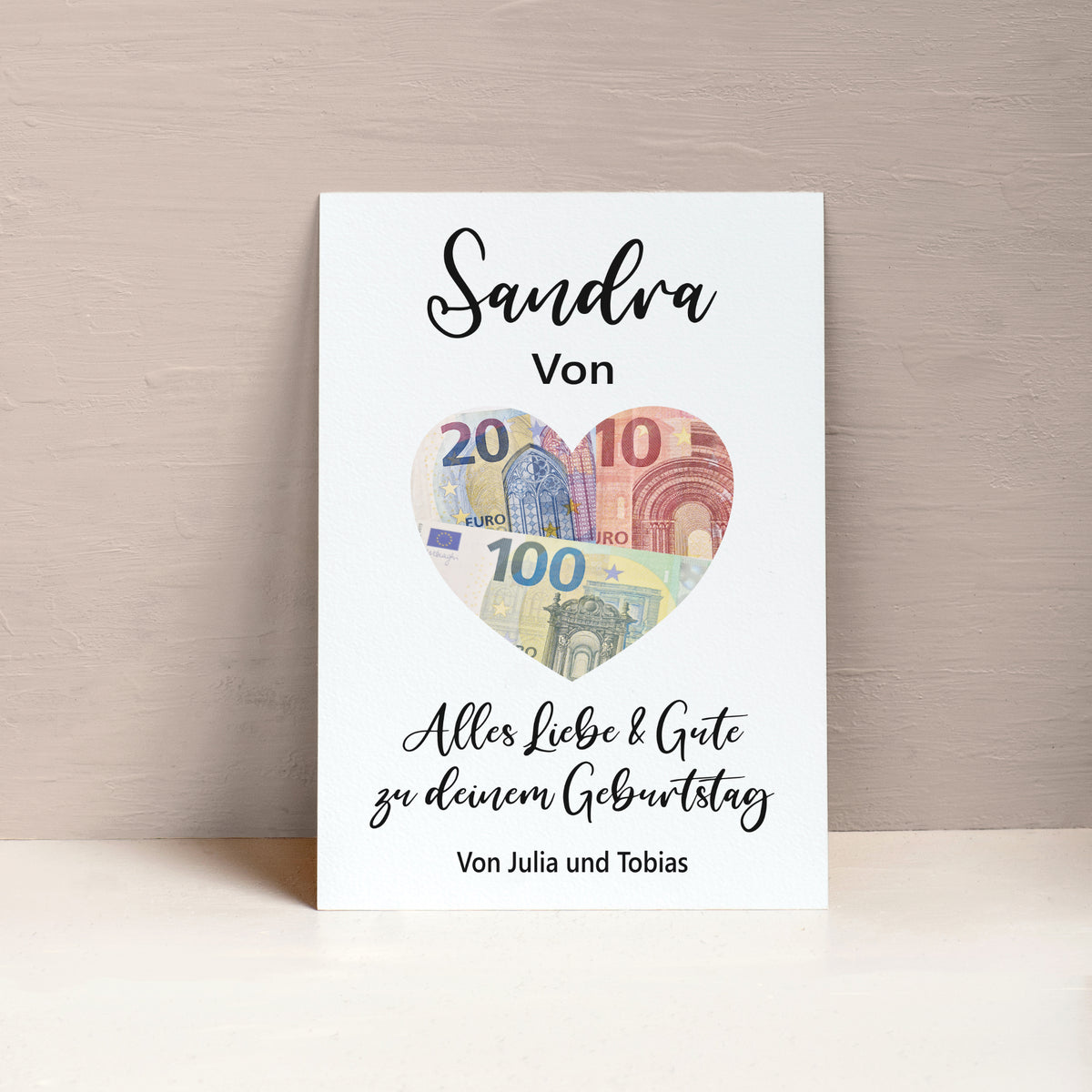 Geldgeschenk Poster Geburtstag Personalisiert