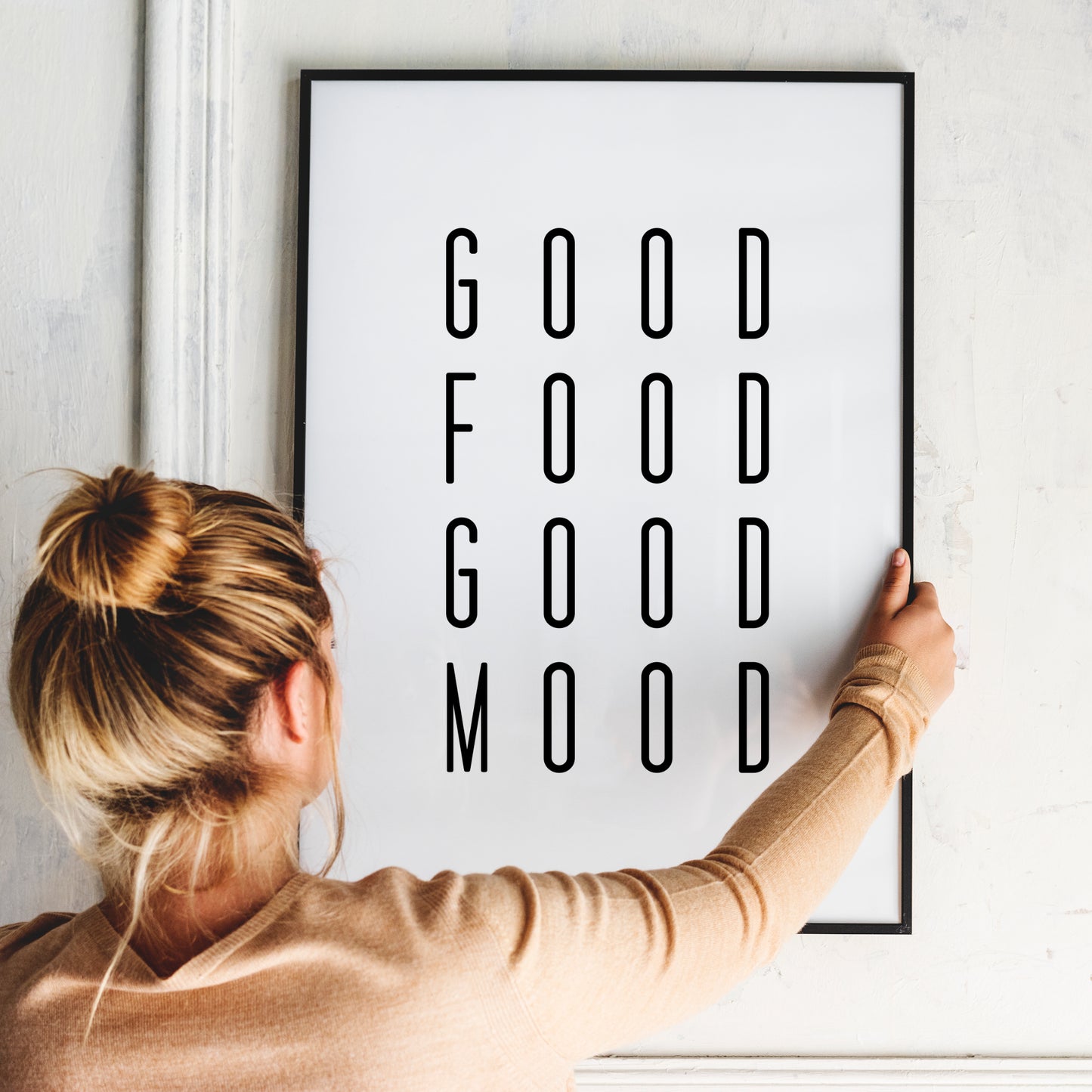 Good Food Poster Küchenbild Familie Home Zuhause Wanddeko schwarz weiß