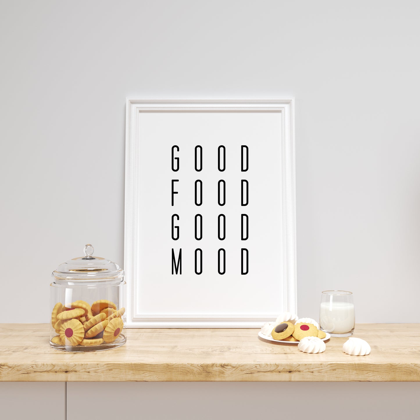 Good Food Poster Küchenbild Familie Home Zuhause Wanddeko schwarz weiß