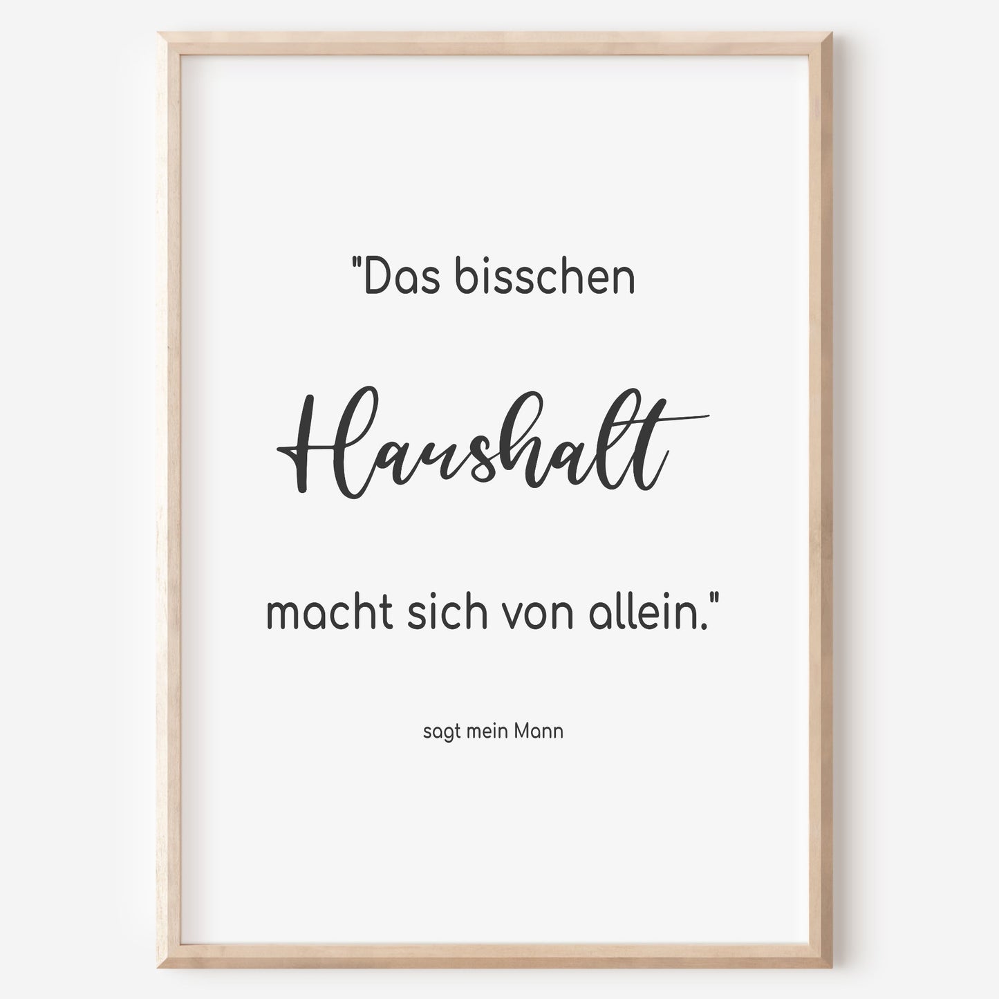 Haushalt Poster Waschküche Wäsche HWR Raum Toilette Badezimmer Minimalistisch witzig Humor