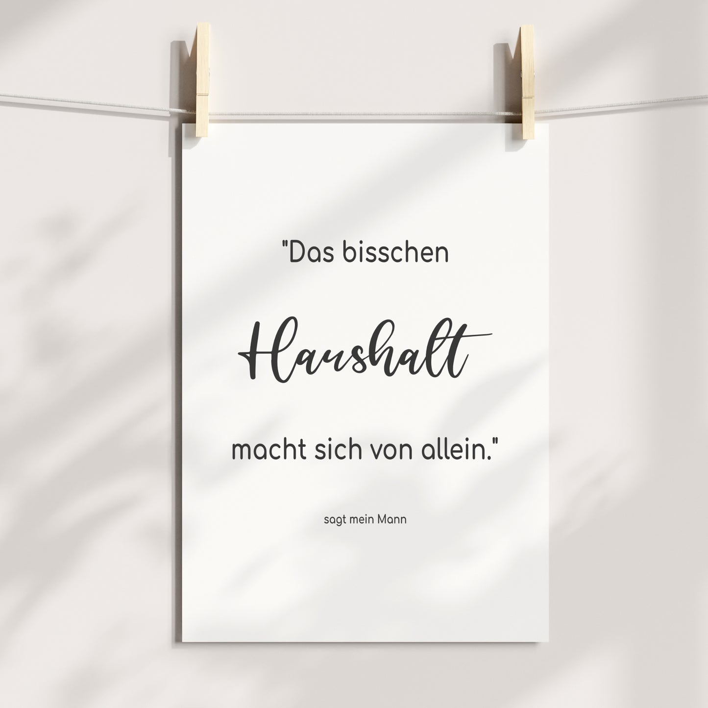 Haushalt Poster Waschküche Wäsche HWR Raum Toilette Badezimmer Minimalistisch witzig Humor
