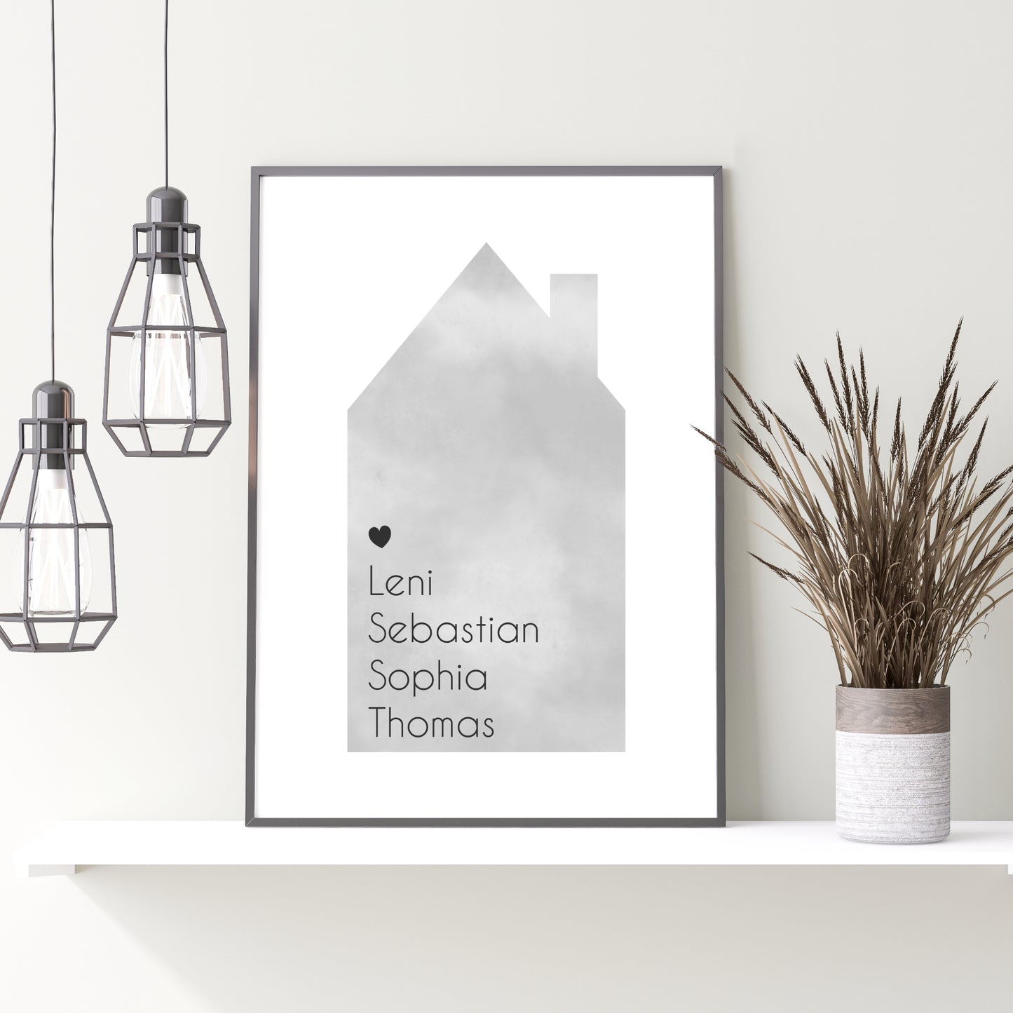 Haus Poster Familie Zuhause Home personalisiert