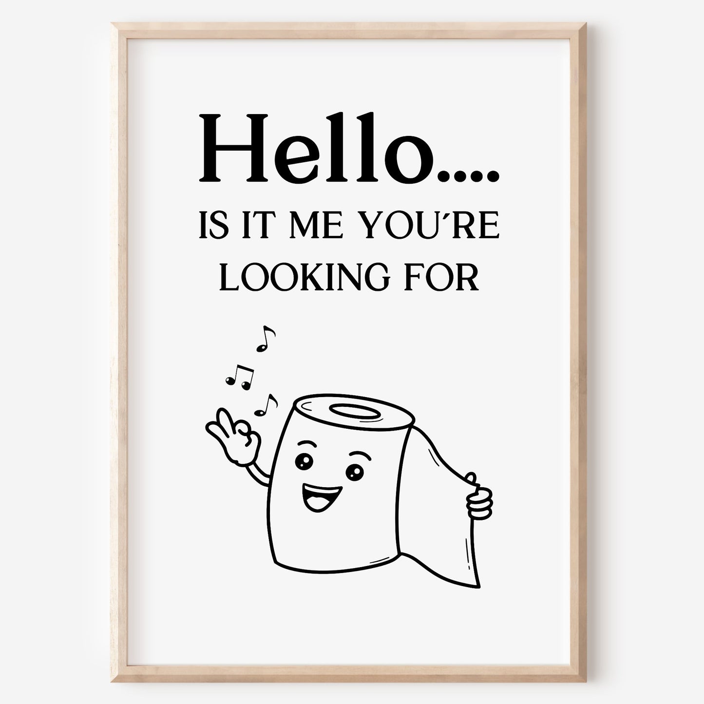 Hello Poster Badezimmer Toilette Gäste WC Spruch lustig Minimalistisch schwarz weiß Humor