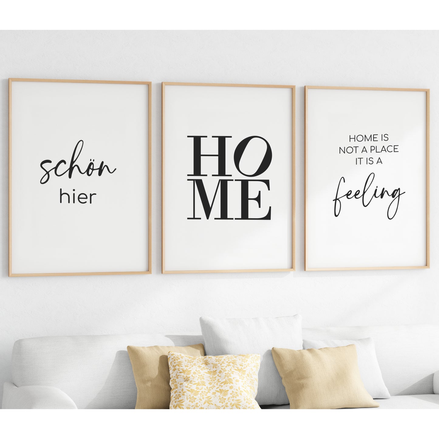 Home Poster 3er Set Zuhause Schön hier