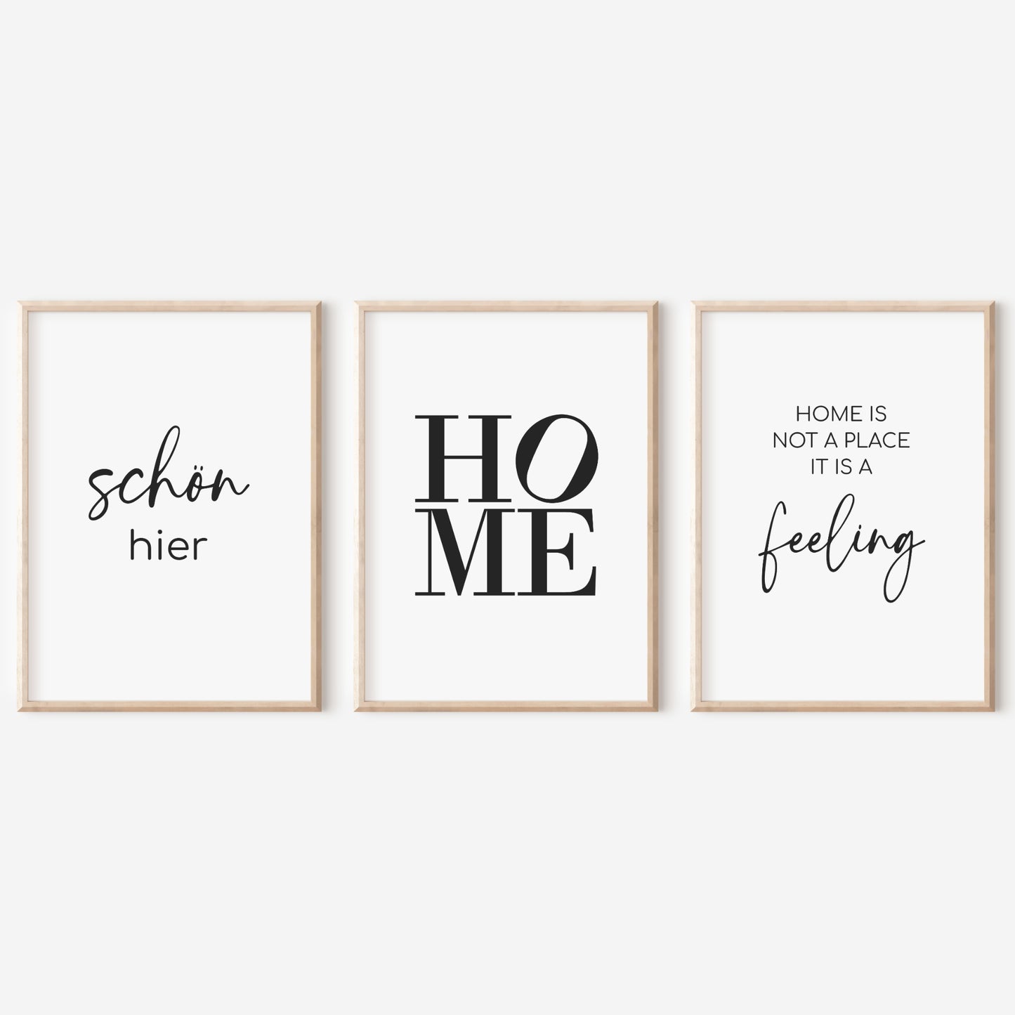 Home Poster 3er Set Zuhause Schön hier