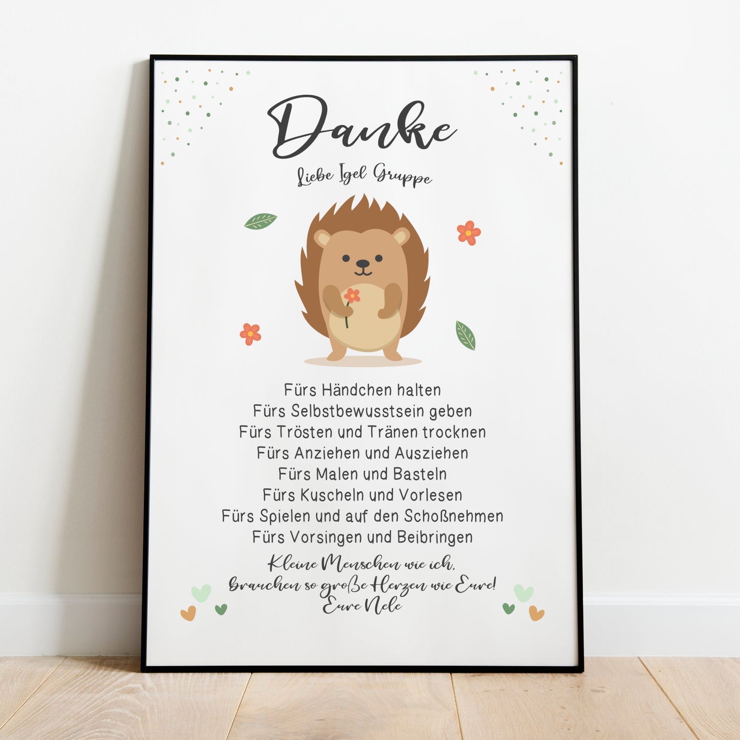 Abschiedsgeschenk Danke Kita Erzieherin Kindergarten Igel