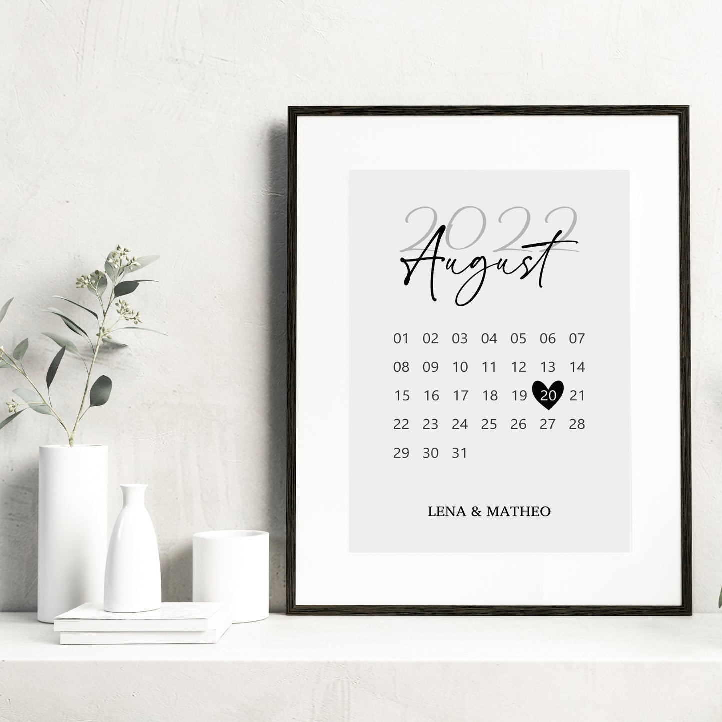Pärchen Poster Kalender Personalisiert Hochzeit Beziehung Verlobung Heirat Hochzeitspaar