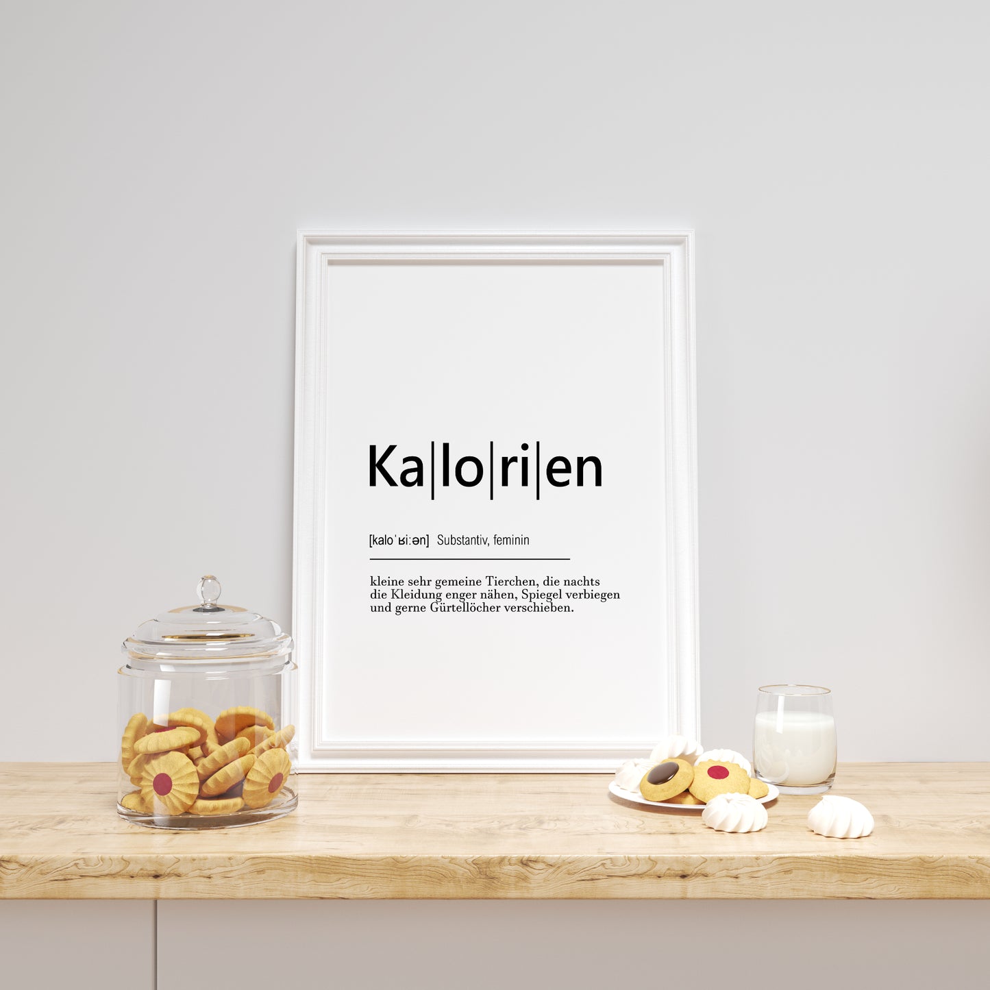 Kalorien Definition Poster Küchenbild Familie Home Zuhause Wanddeko schwarz weiß