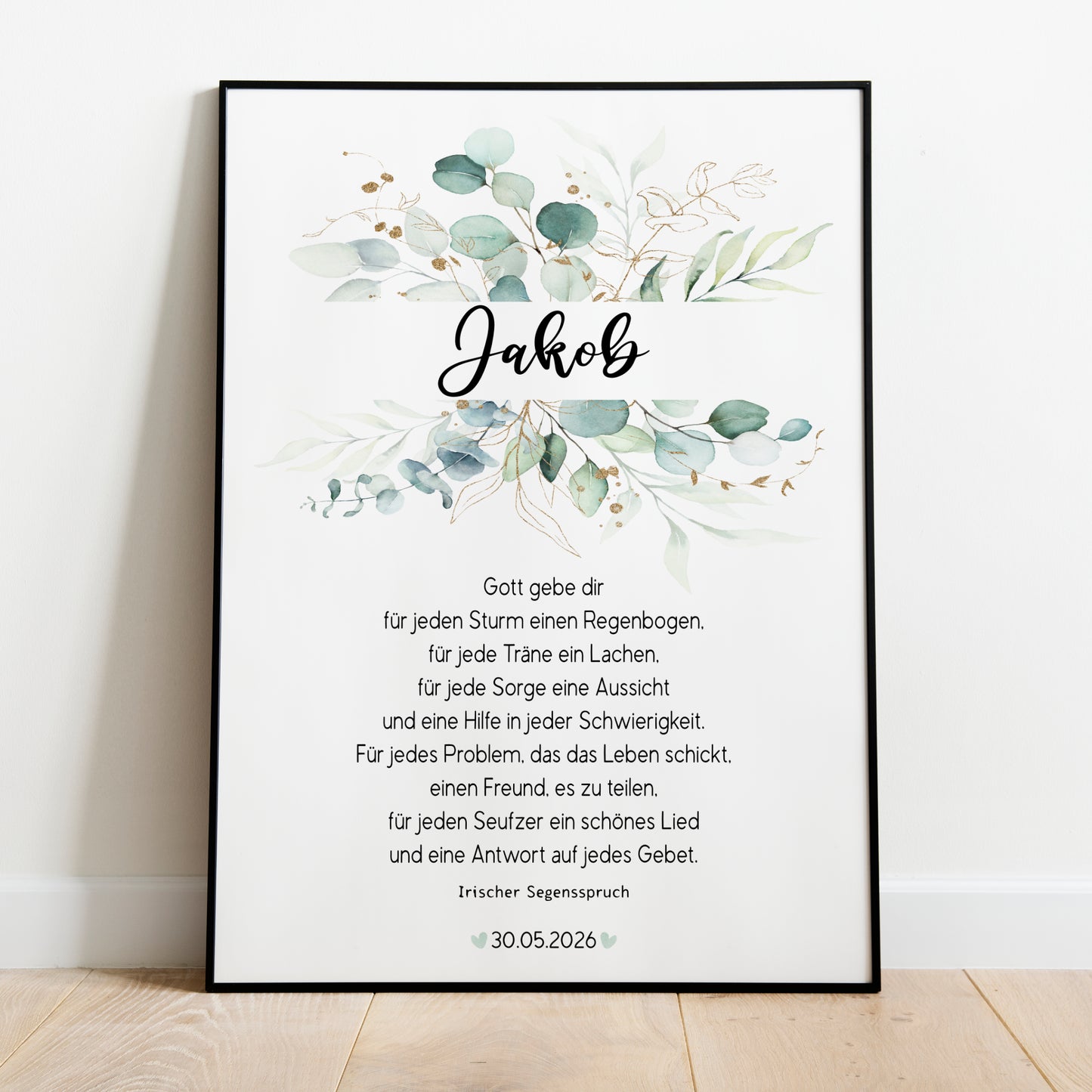 Patenbrief Patenkind Konfirmation Firmung Kommunion Taufe Poster personalisiert Taufgeschenk Eukalyptus